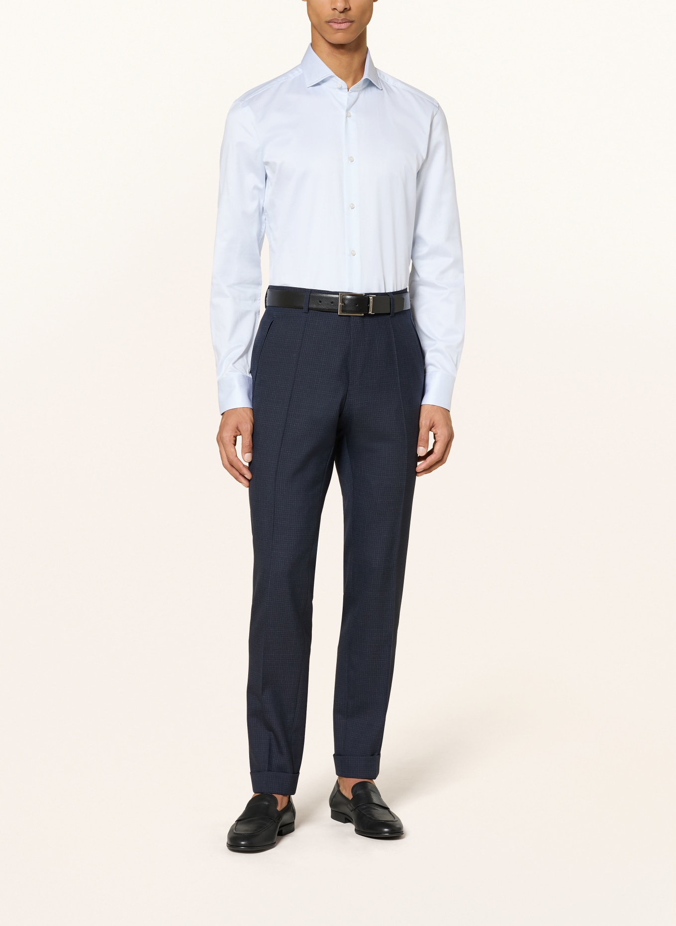 BOSS Hemd HANK Slim Fit: WEISS / HELLBLAU