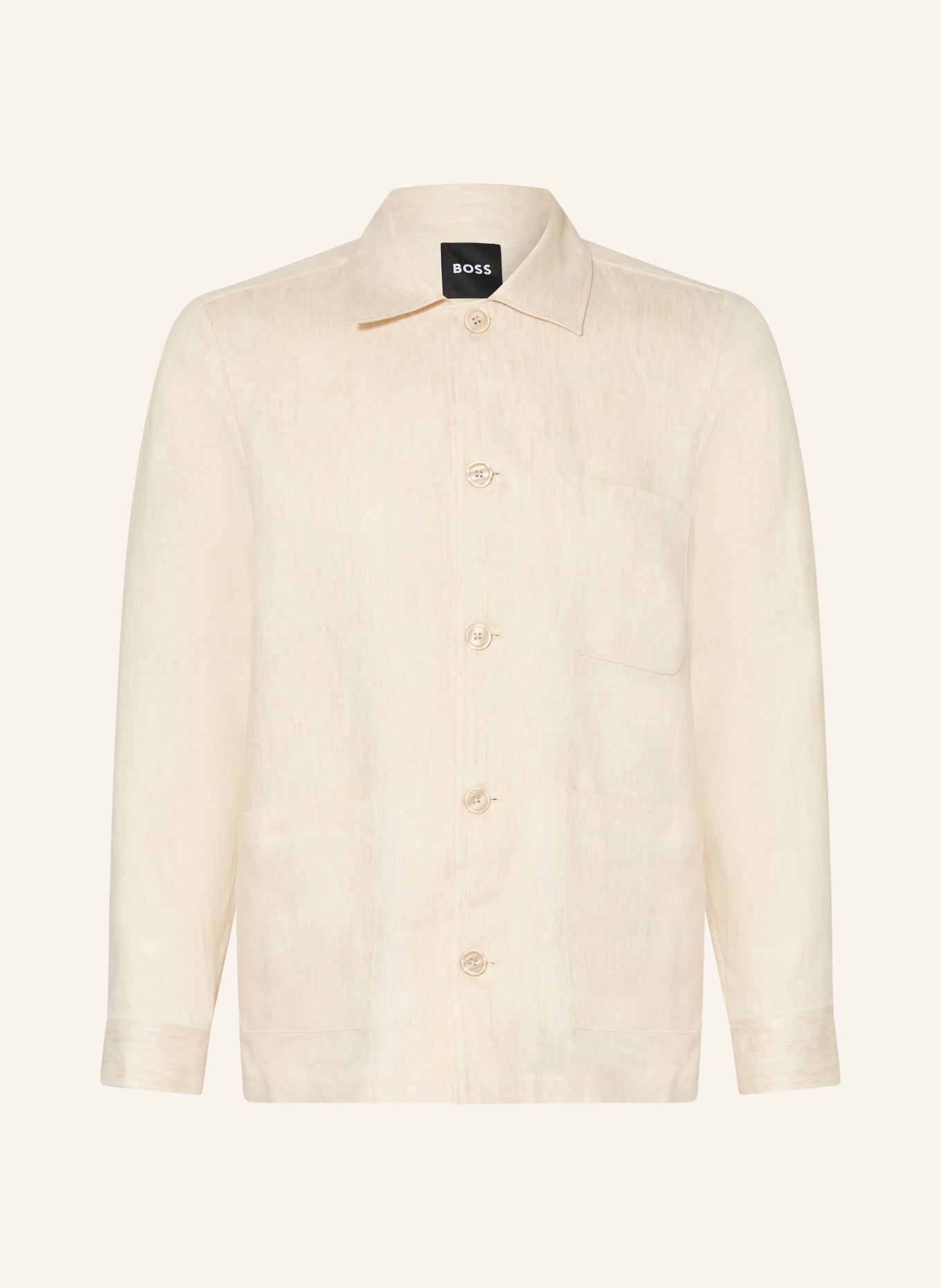 BOSS Overjacket aus Leinen: BEIGE