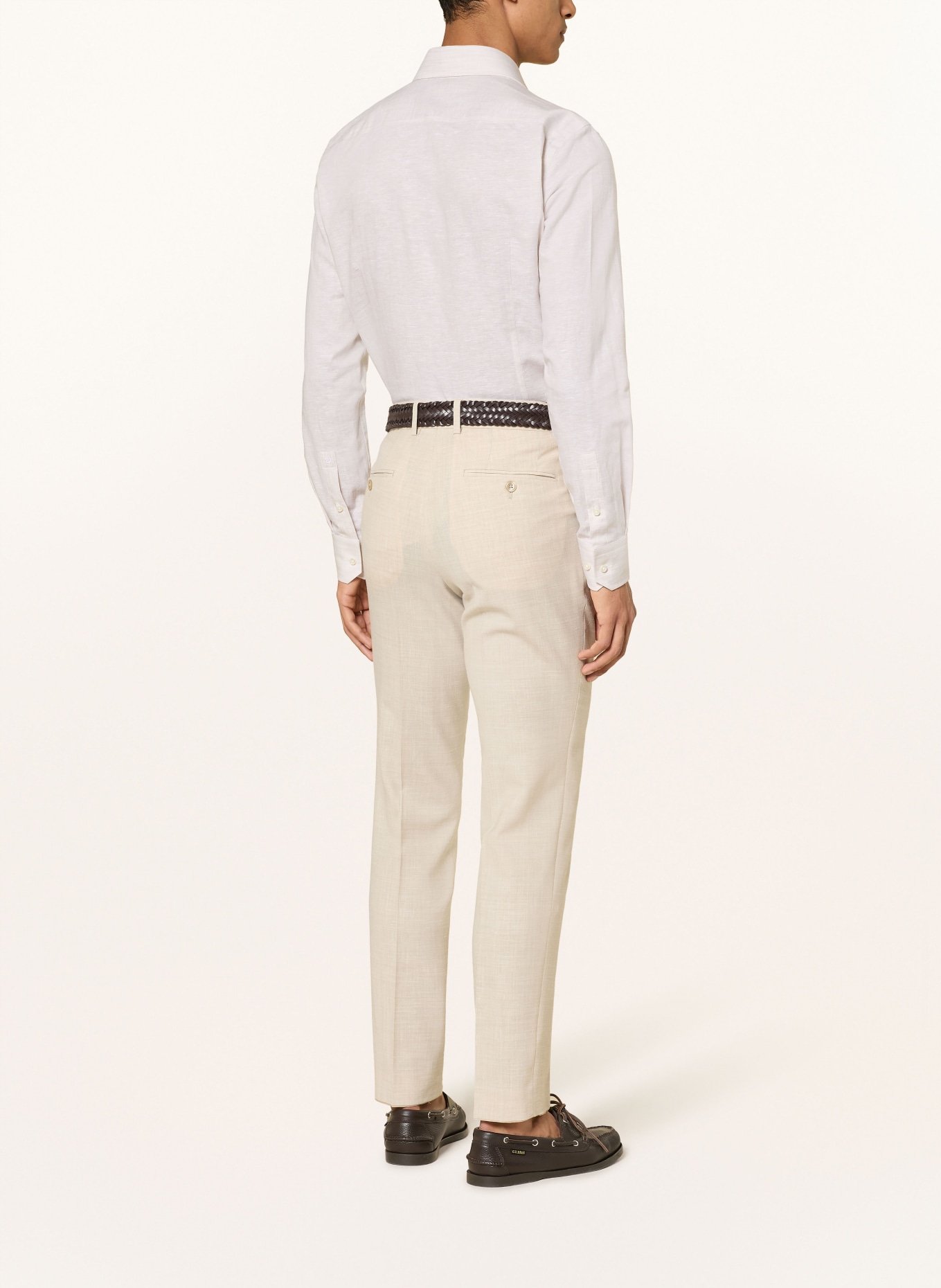 BOSS Hemd HANK Slim Fit mit Leinen: BEIGE