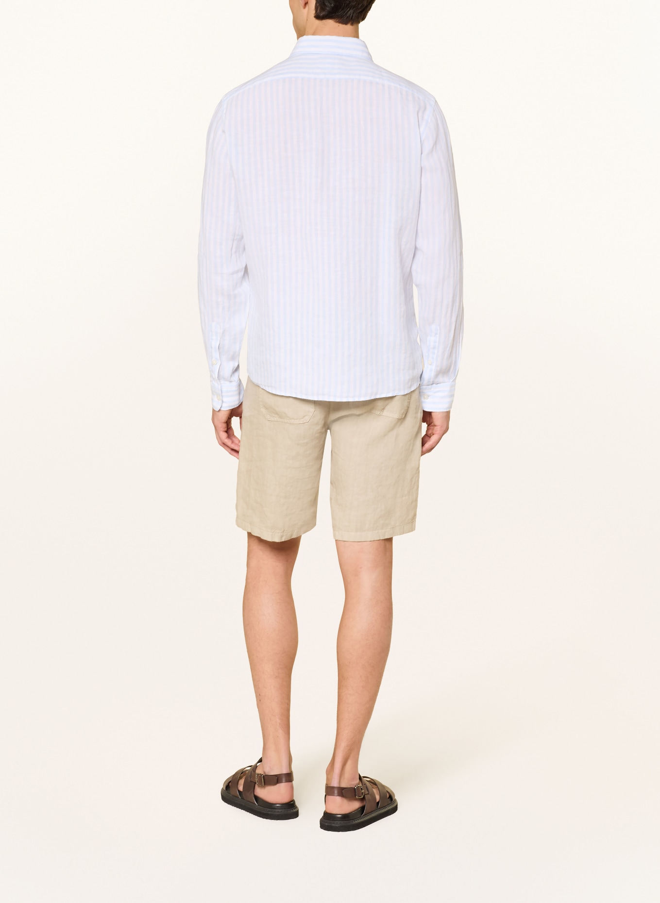 BOSS Leinenhemd LIAM Regular Fit: HELLBLAU / WEISS