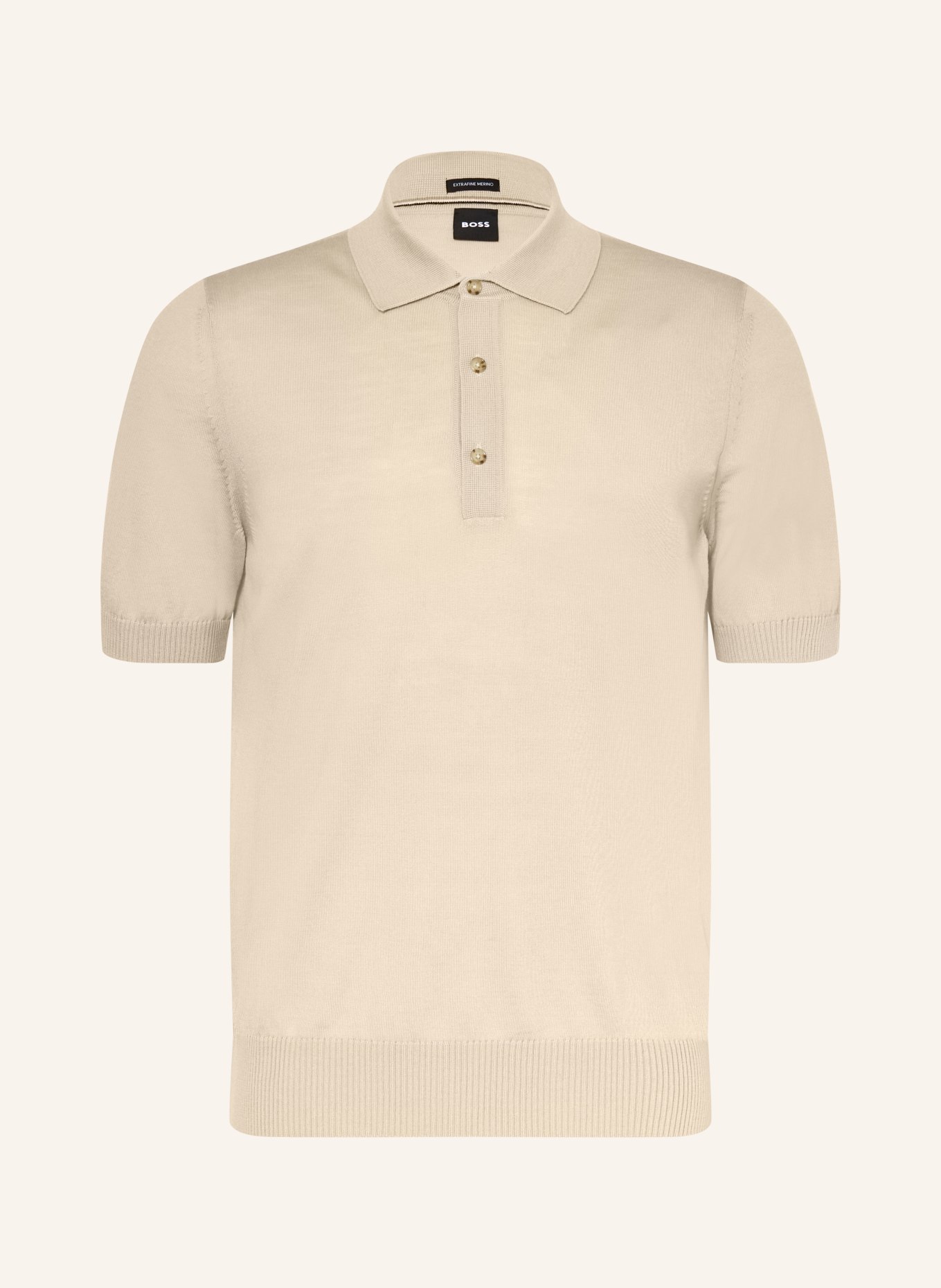 BOSS Dzianinowa koszulka polo NOLANO: BEŻOWY