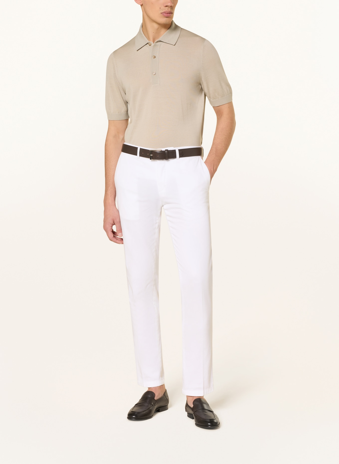 BOSS Dzianinowa koszulka polo NOLANO: BEŻOWY