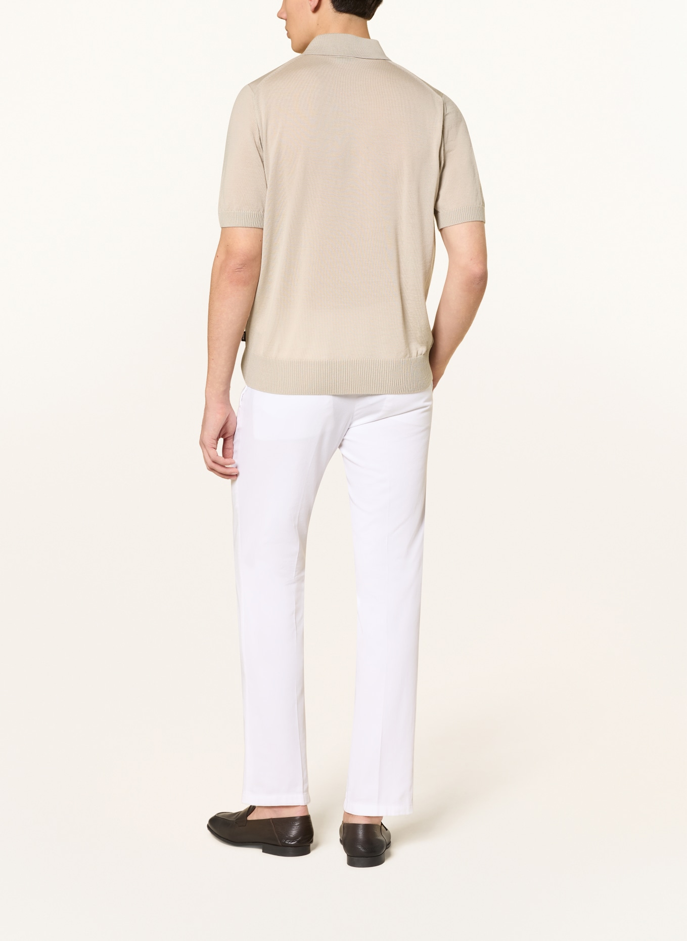 BOSS Dzianinowa koszulka polo NOLANO: BEŻOWY