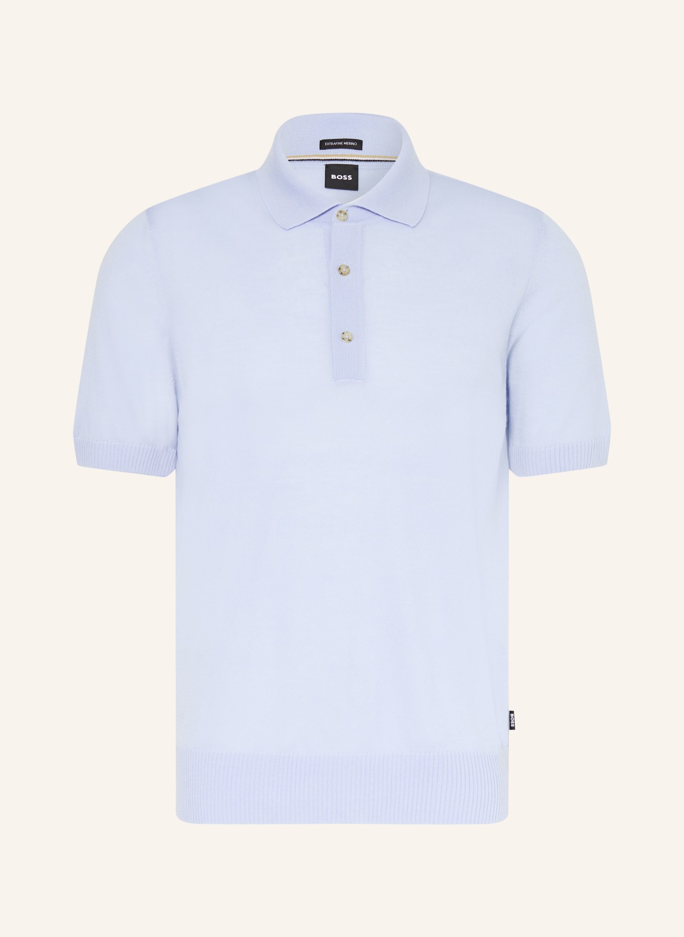BOSS Gebreid poloshirt NOLANO: LICHTBLAUW