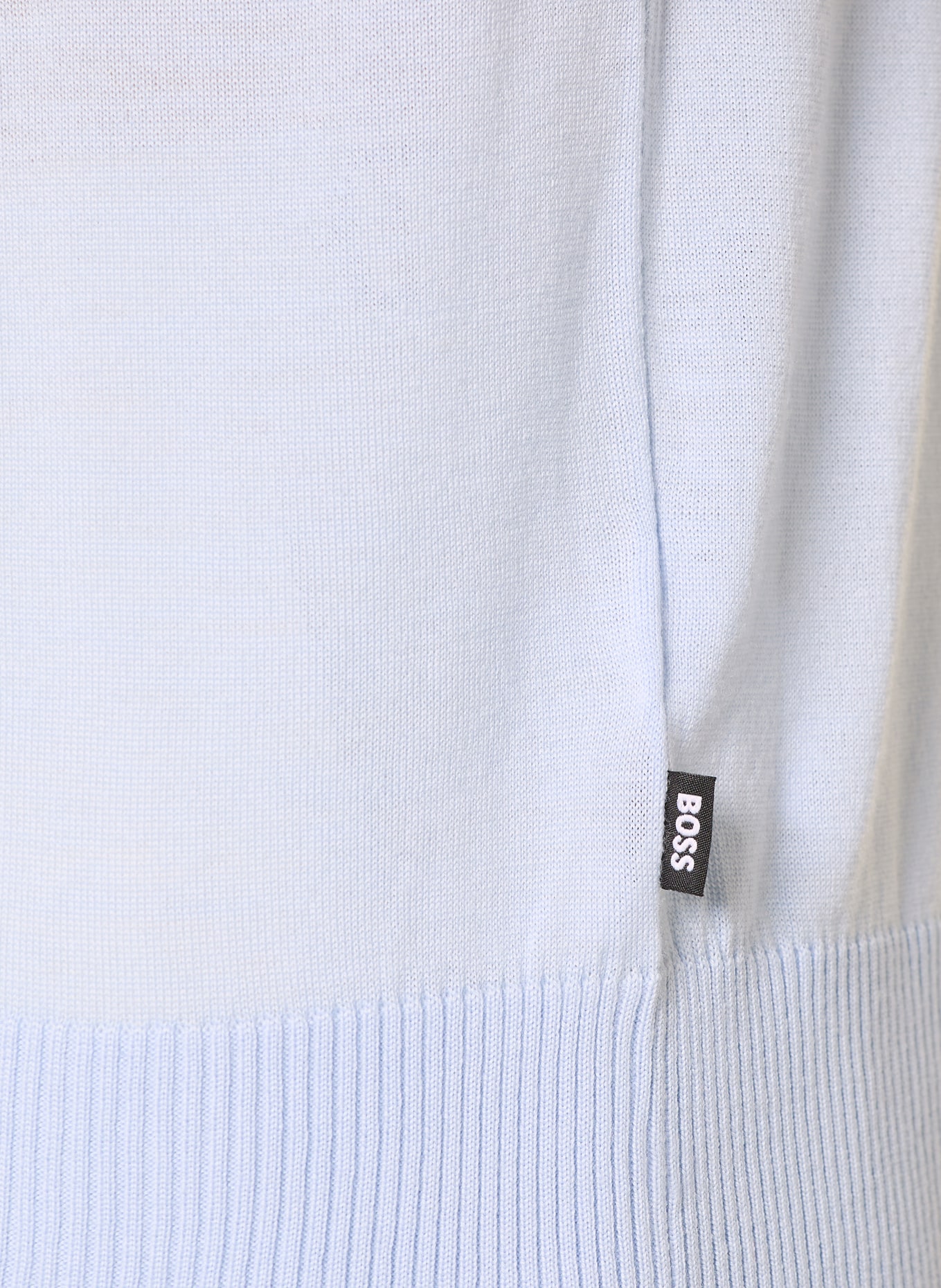 BOSS Gebreid poloshirt NOLANO: LICHTBLAUW