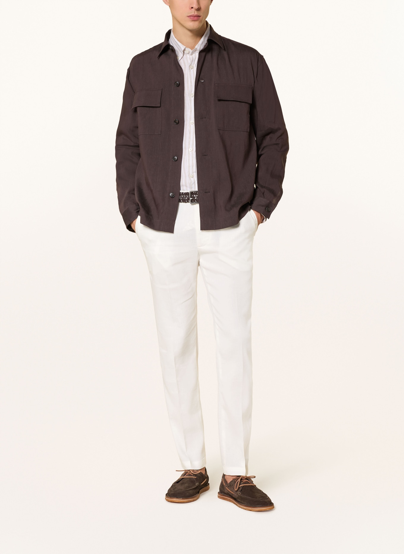 BOSS Pantalon KANE coupe extra slim avec lin: BLANC