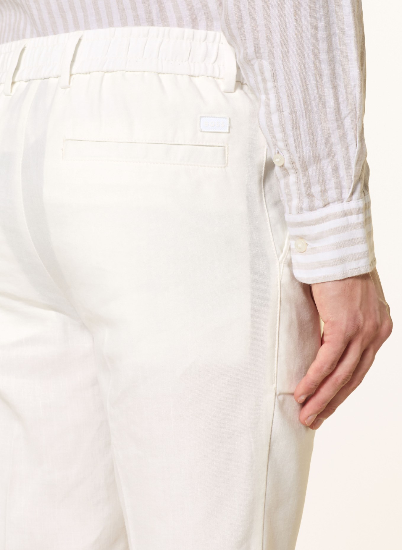 BOSS Pantalon KANE coupe extra slim avec lin: BLANC