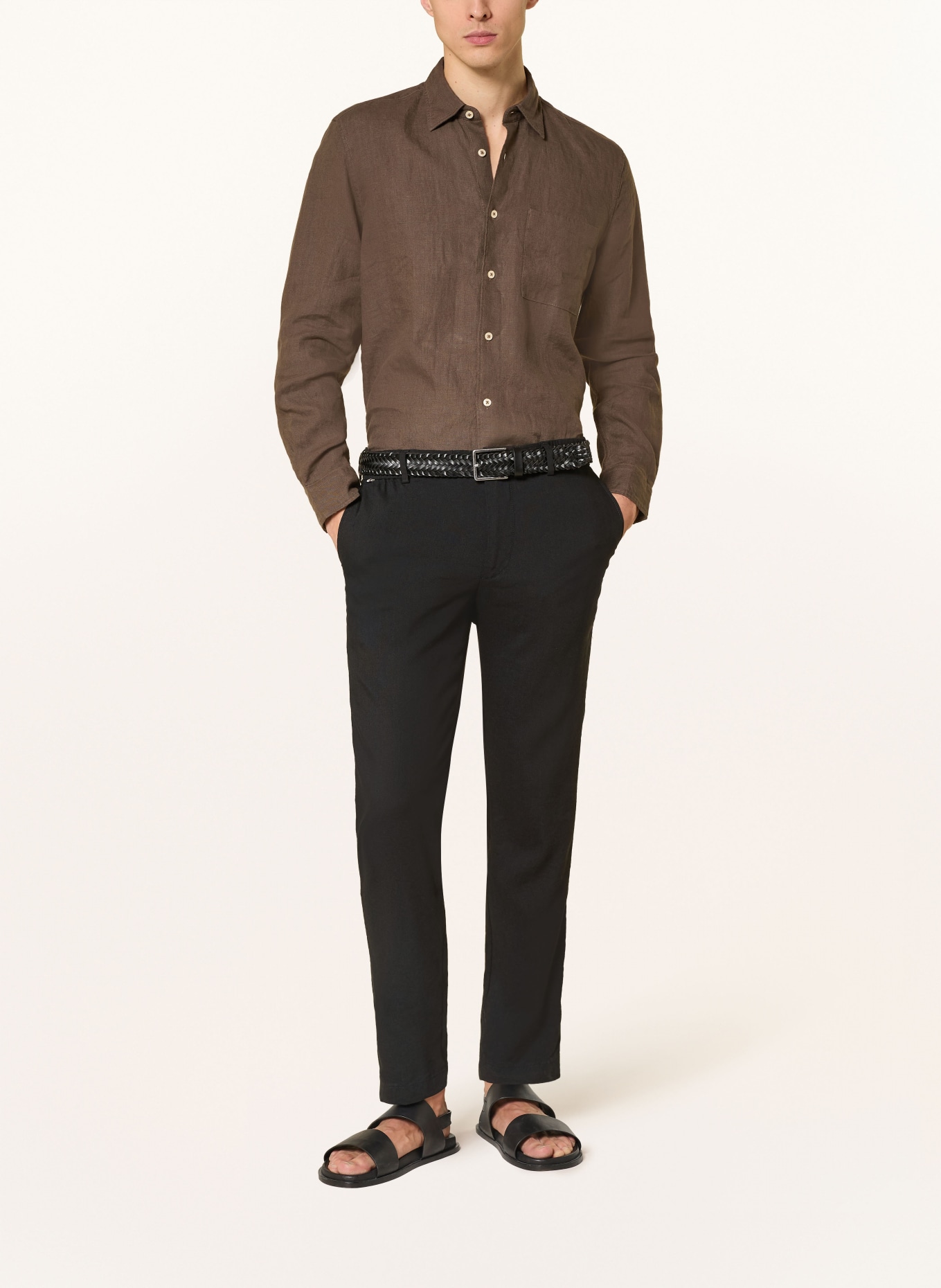 BOSS Pantalon KANE coupe extra slim avec lin: NOIR