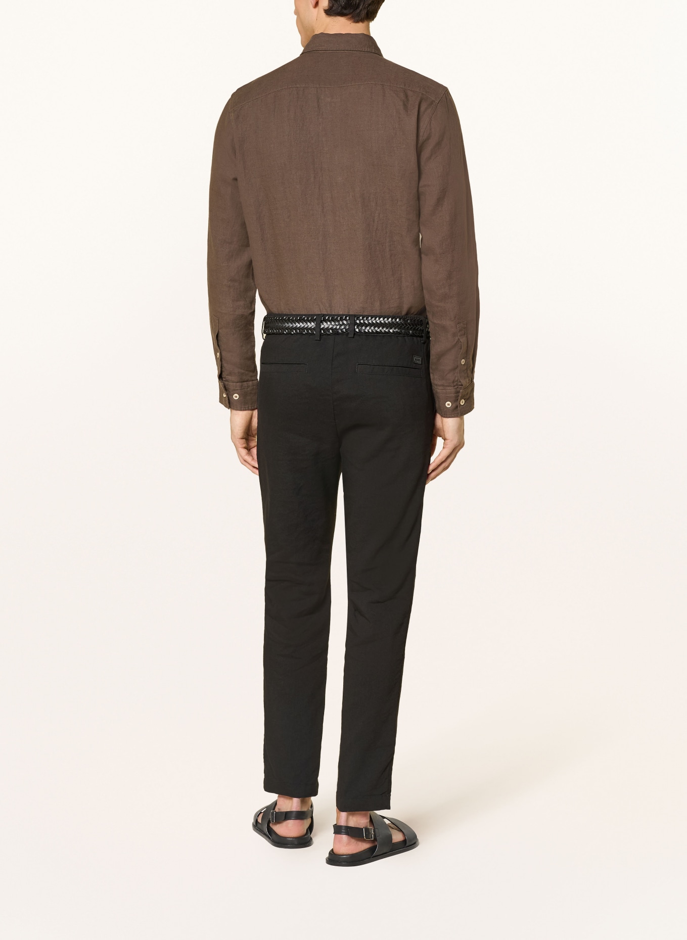 BOSS Pantalon KANE coupe extra slim avec lin: NOIR