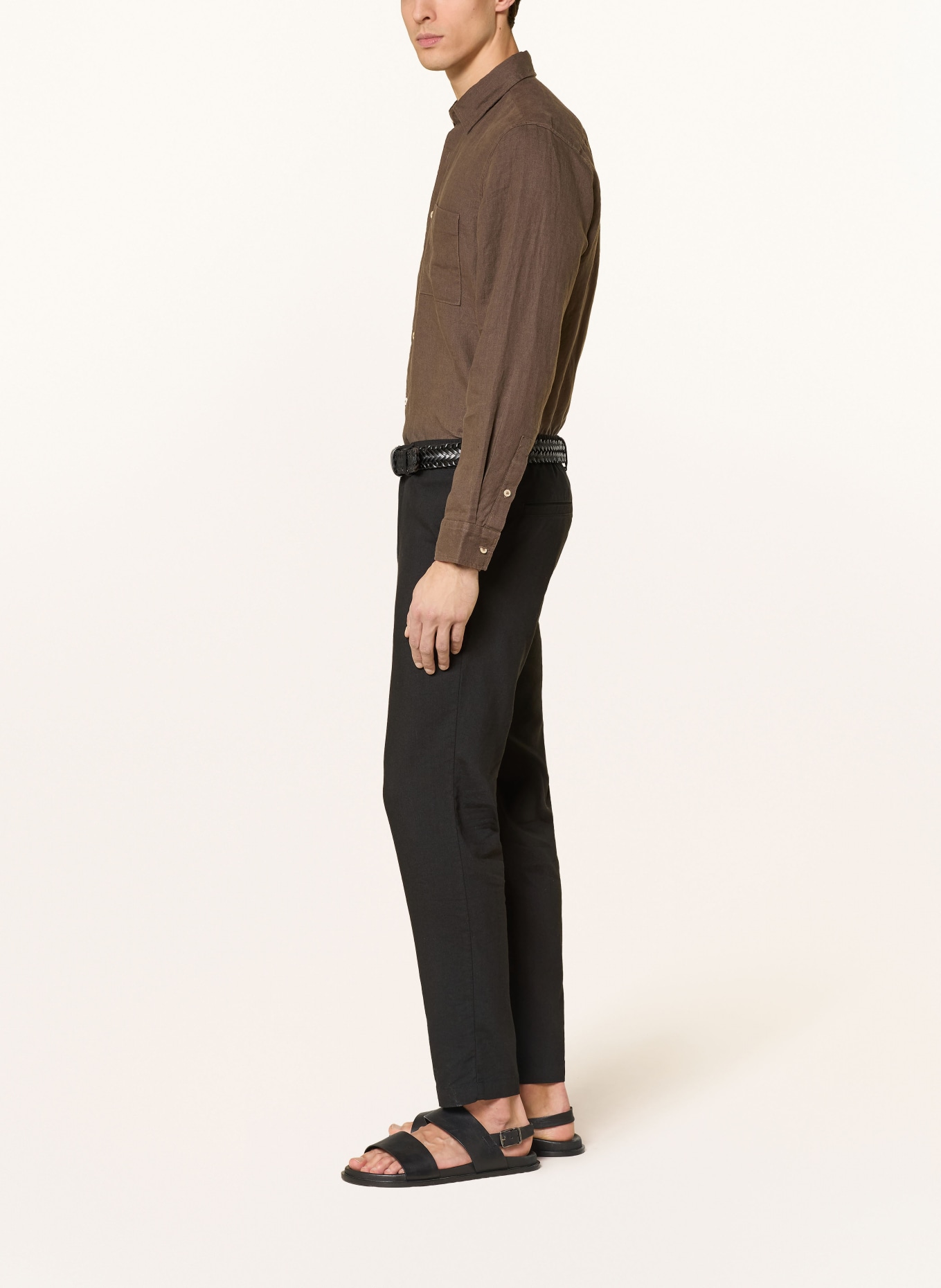 BOSS Pantalon KANE coupe extra slim avec lin: NOIR