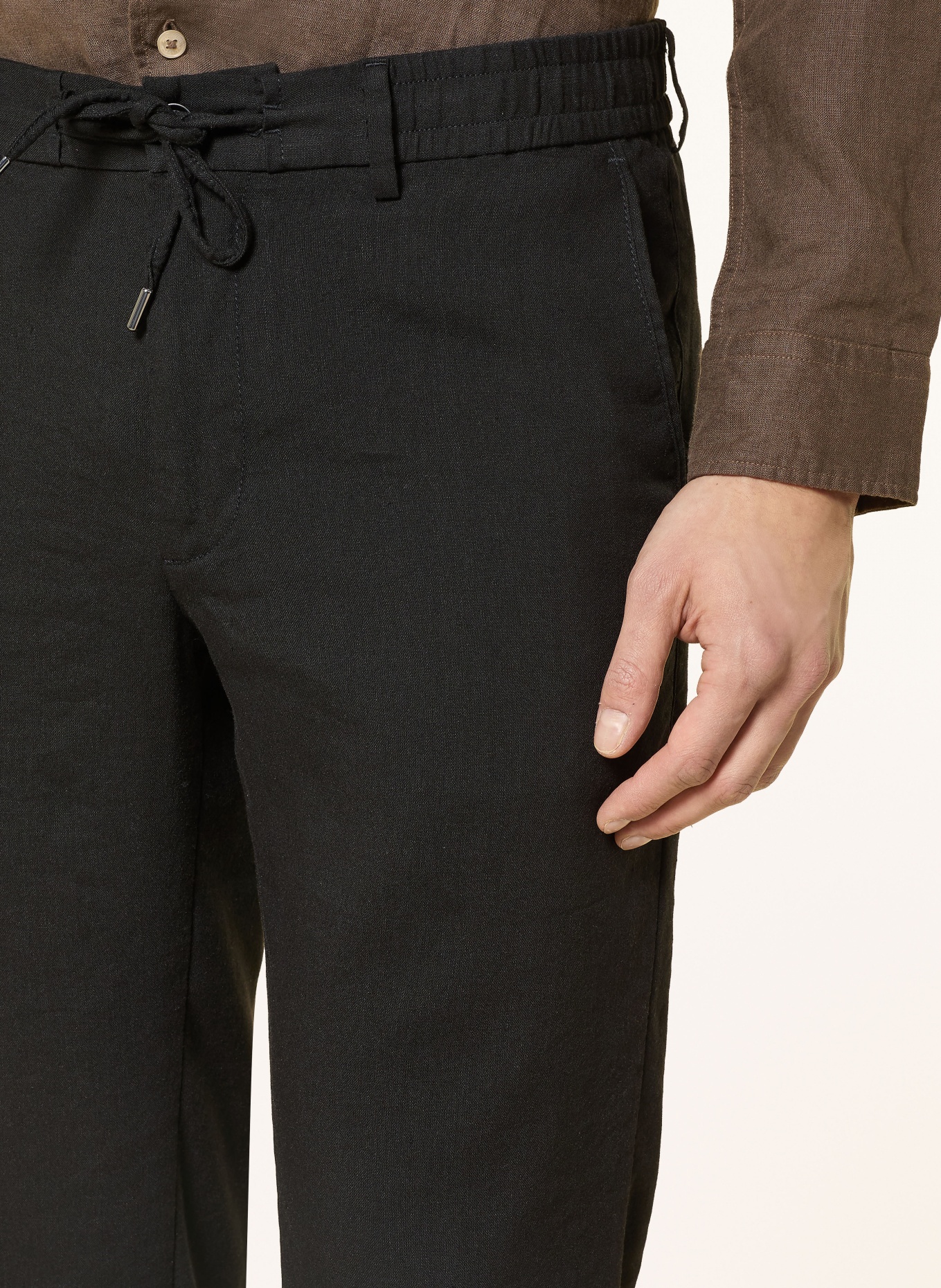 BOSS Pantalon KANE coupe extra slim avec lin: NOIR