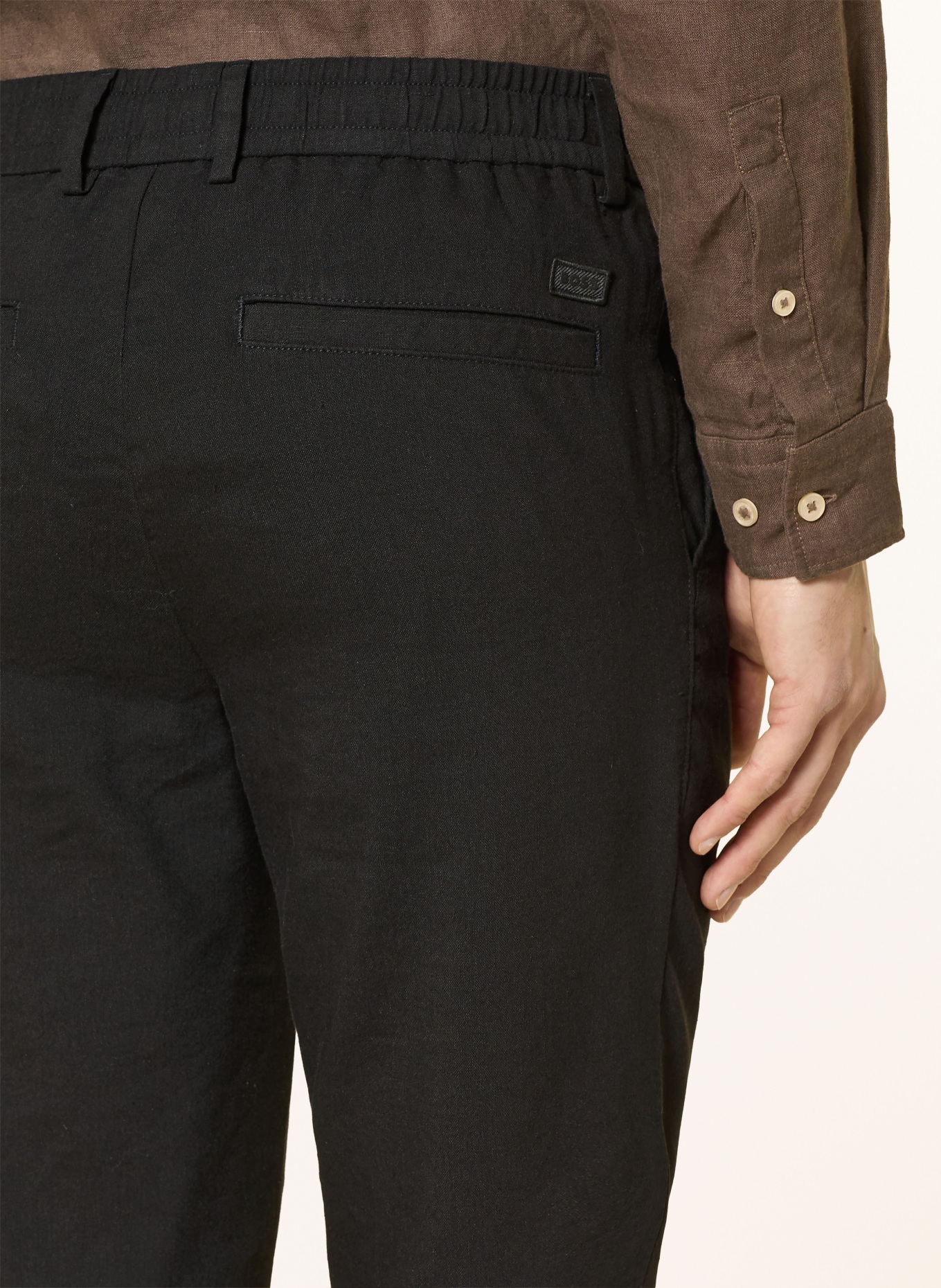 BOSS Pantalon KANE coupe extra slim avec lin: NOIR