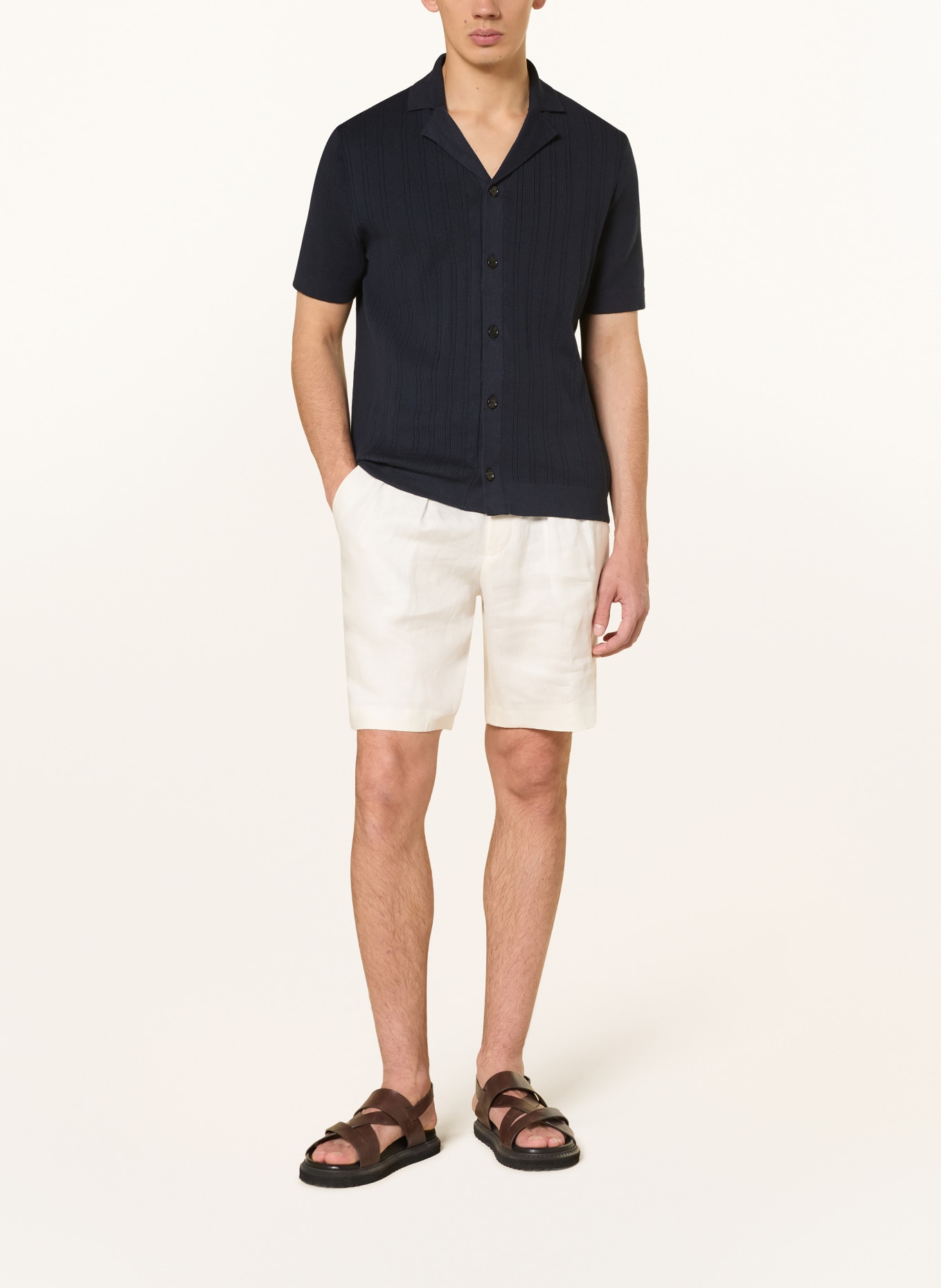 BOSS Sweter z dzianiny NERI o kroju slim fit: GRANATOWY