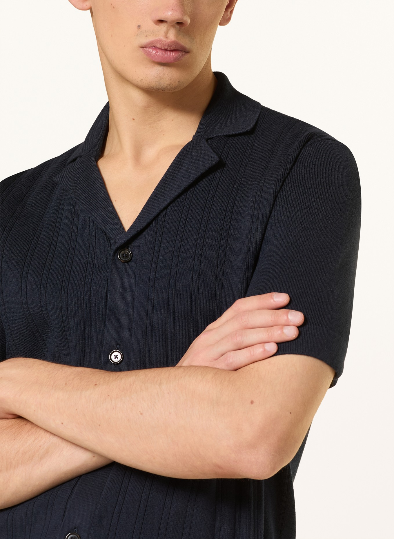 BOSS Sweter z dzianiny NERI o kroju slim fit: GRANATOWY