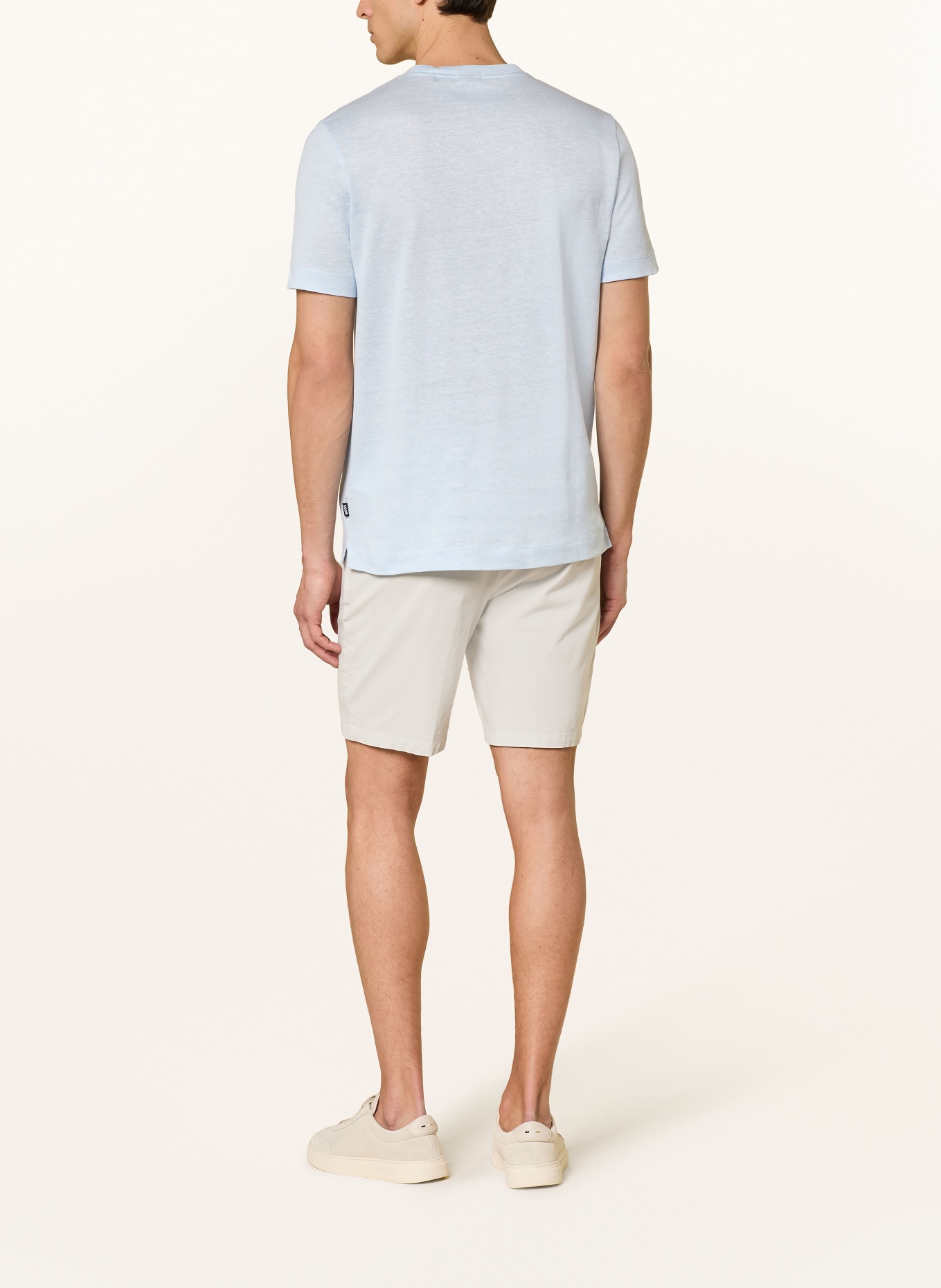 BOSS T-shirt THOMPSON en lin: BLEU CLAIR