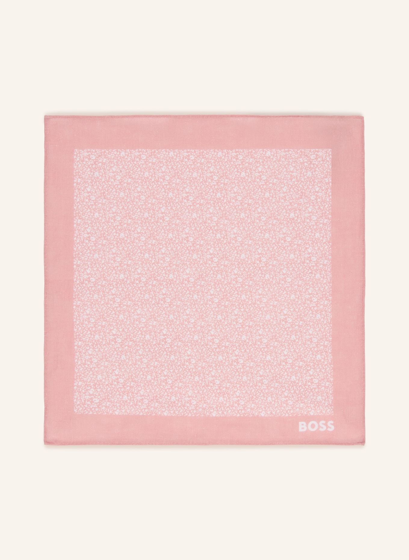BOSS C-POCKET linen pocket square: DUSKY PINK / CREAM