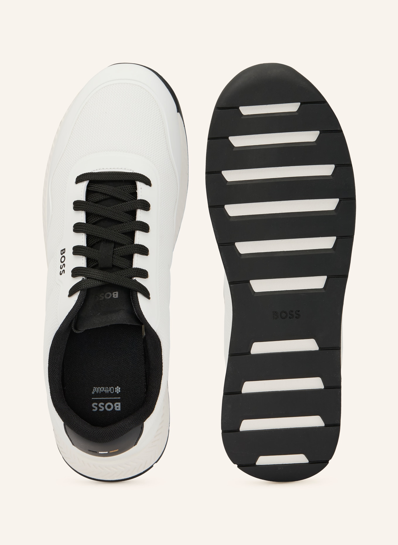 BOSS sneaker: WHITE / BLACK