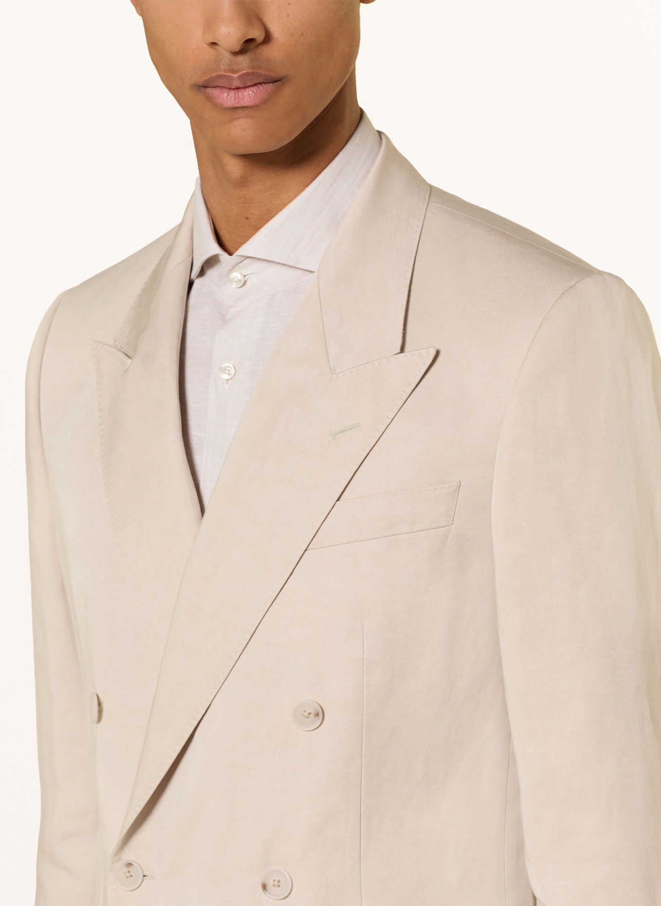 BOSS Slim fit colbert van linnen: 075 OPEN GREY