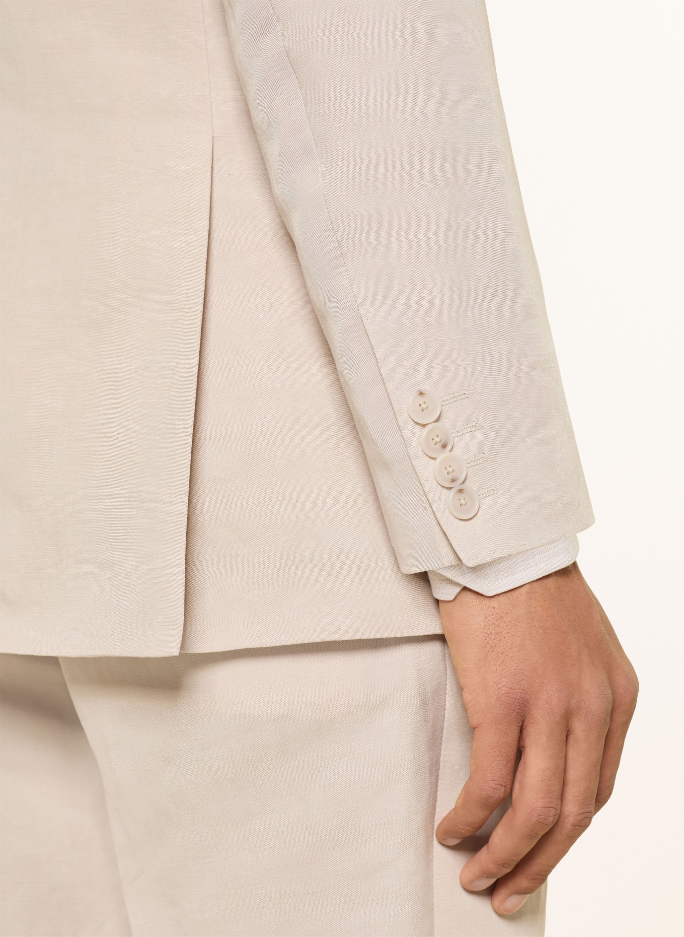 BOSS Slim fit colbert van linnen: 075 OPEN GREY