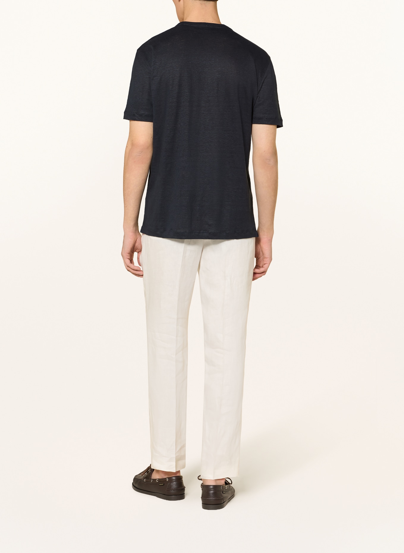 BOSS Strickshirt TAUT aus Leinen: DUNKELBLAU