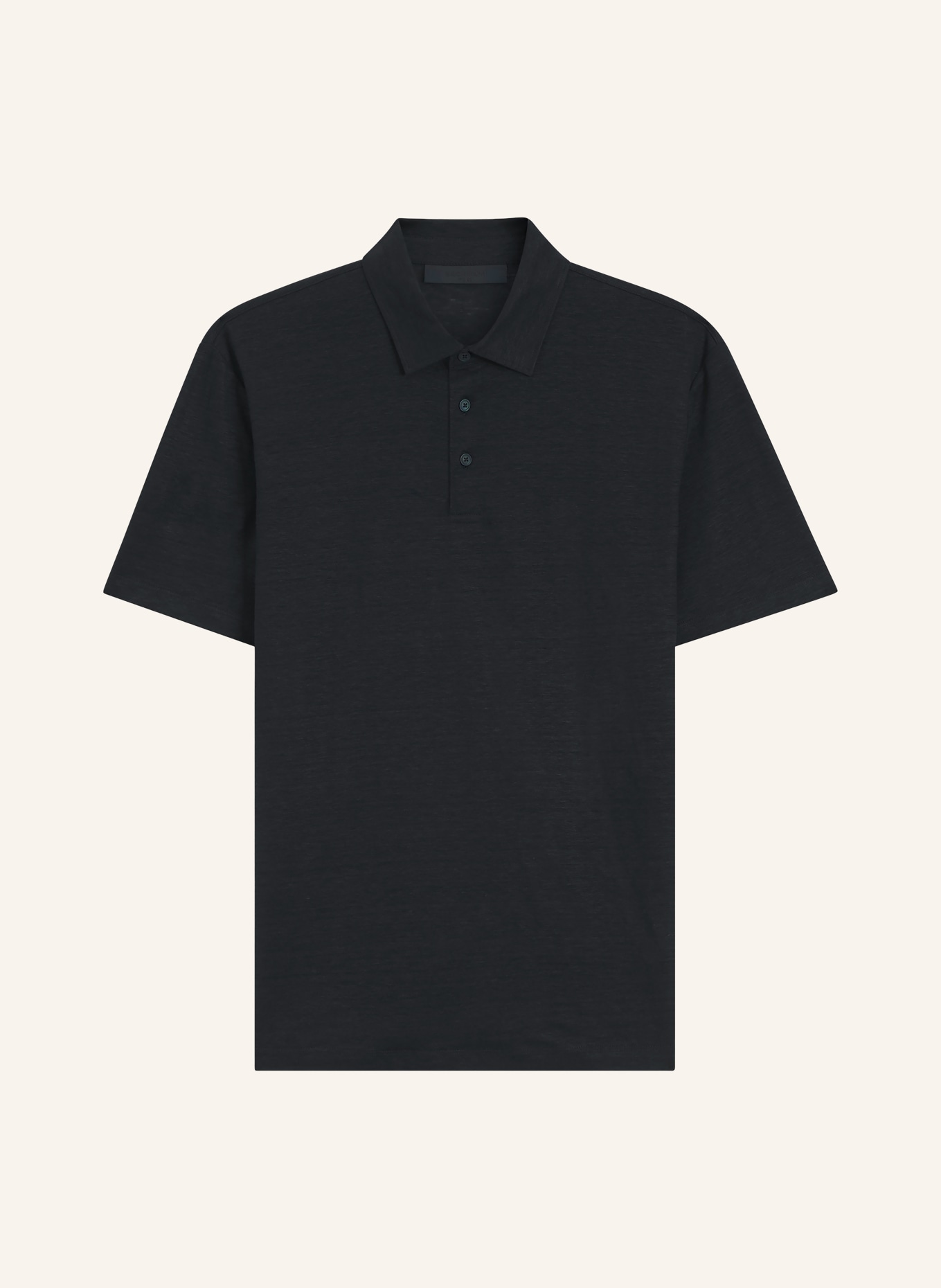 BOSS PARRIS knitted linen polo shirt: DARK BLUE