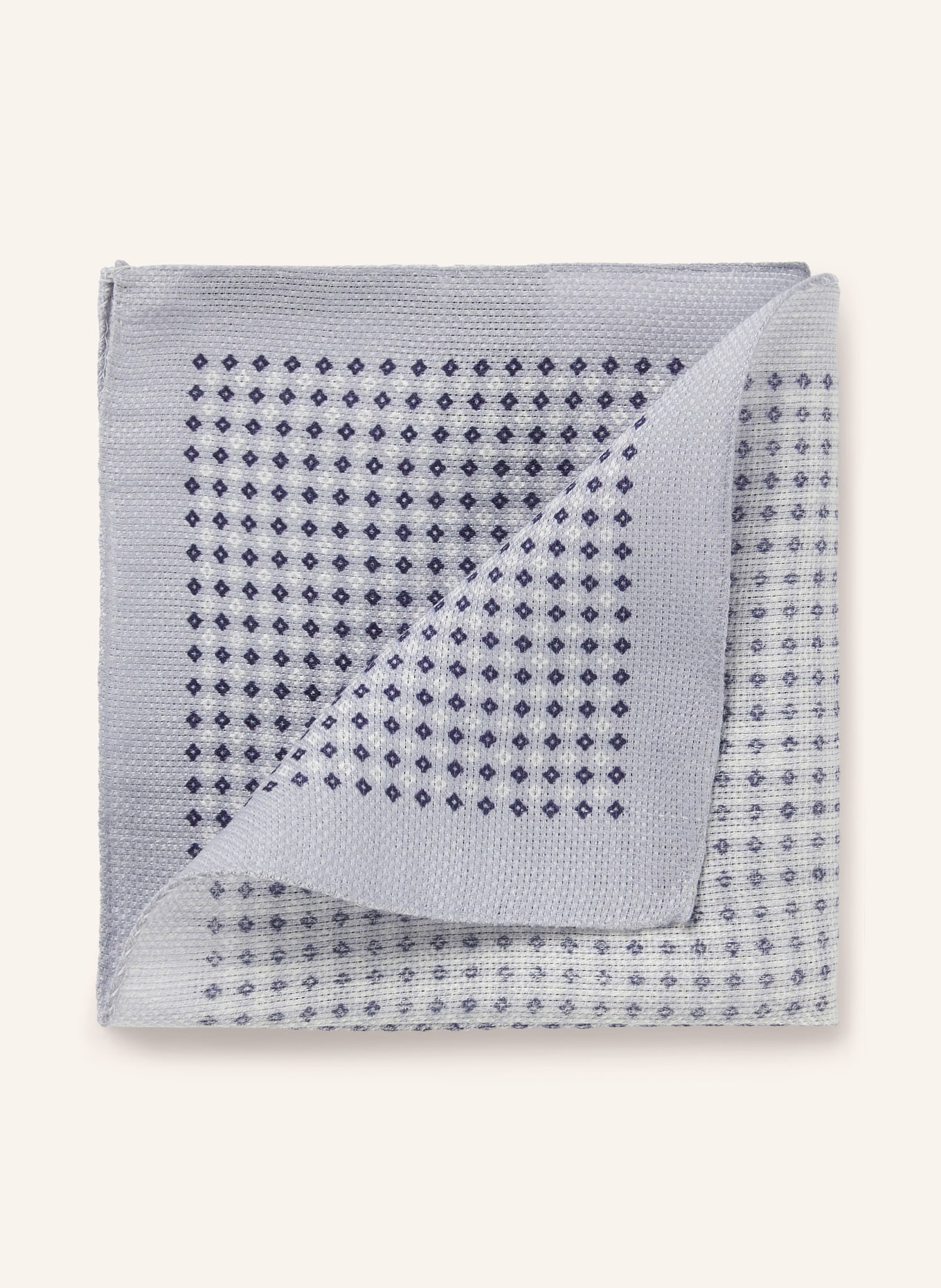 BOSS Linen pocket square: BLUE GRAY / DARK BLUE / WHITE