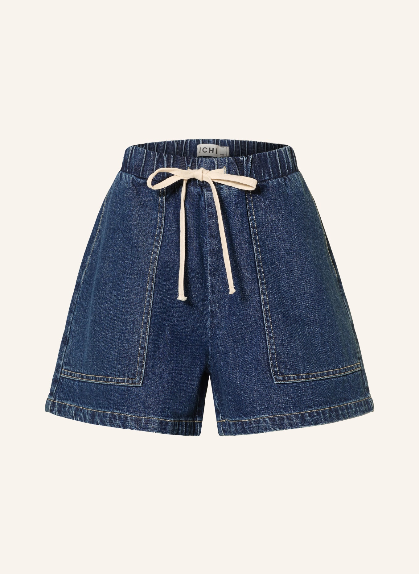 ICHI IHKAMINA Denim Shorts: DARK BLUE
