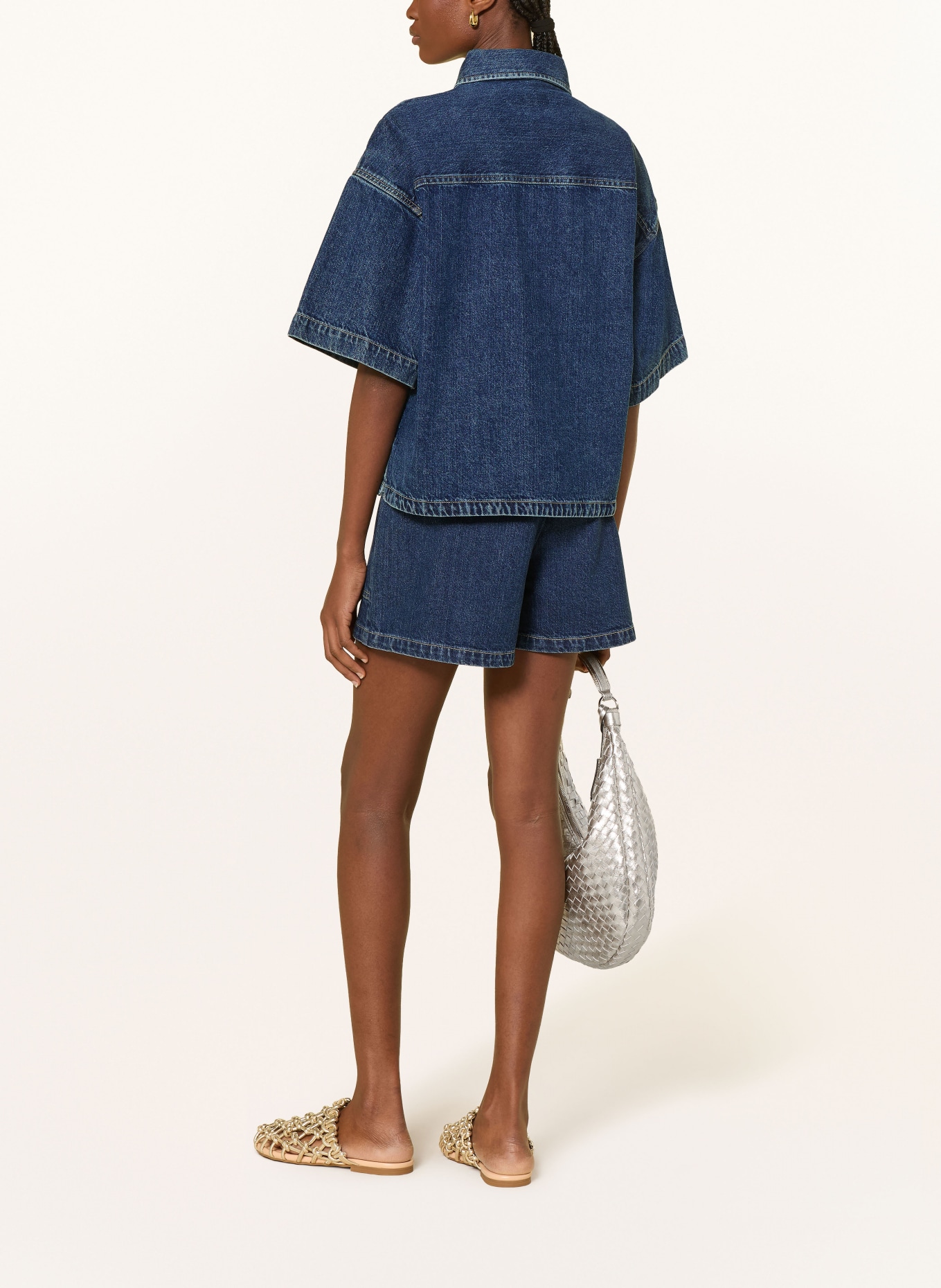 ICHI IHKAMINA Denim Shorts: DARK BLUE