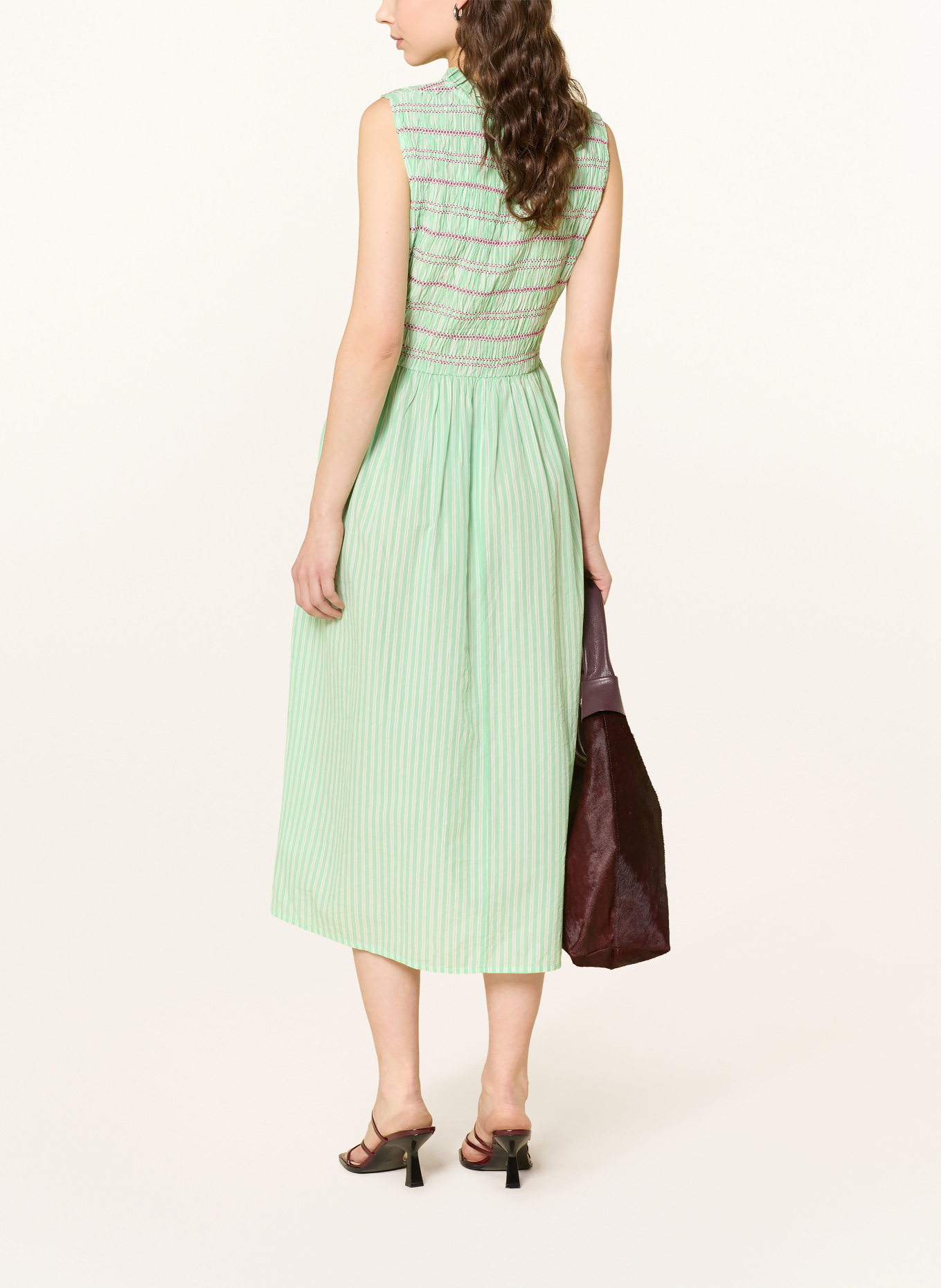 ICHI Rochie IHLOCY: VERDE DESCHIS / ROZ / ALB