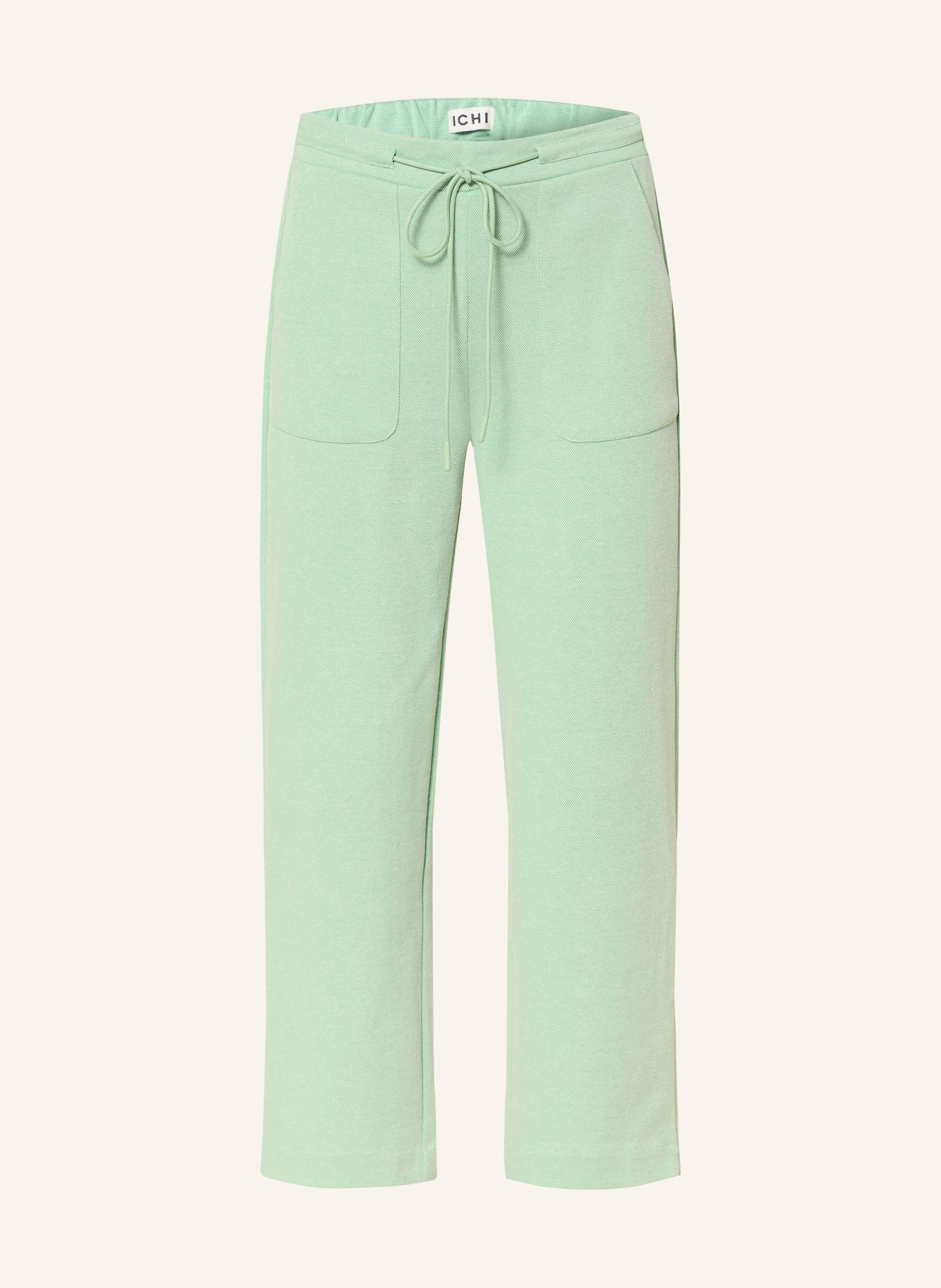 ICHI 7/8-length pants IHKATE: LIGHT GREEN / WHITE