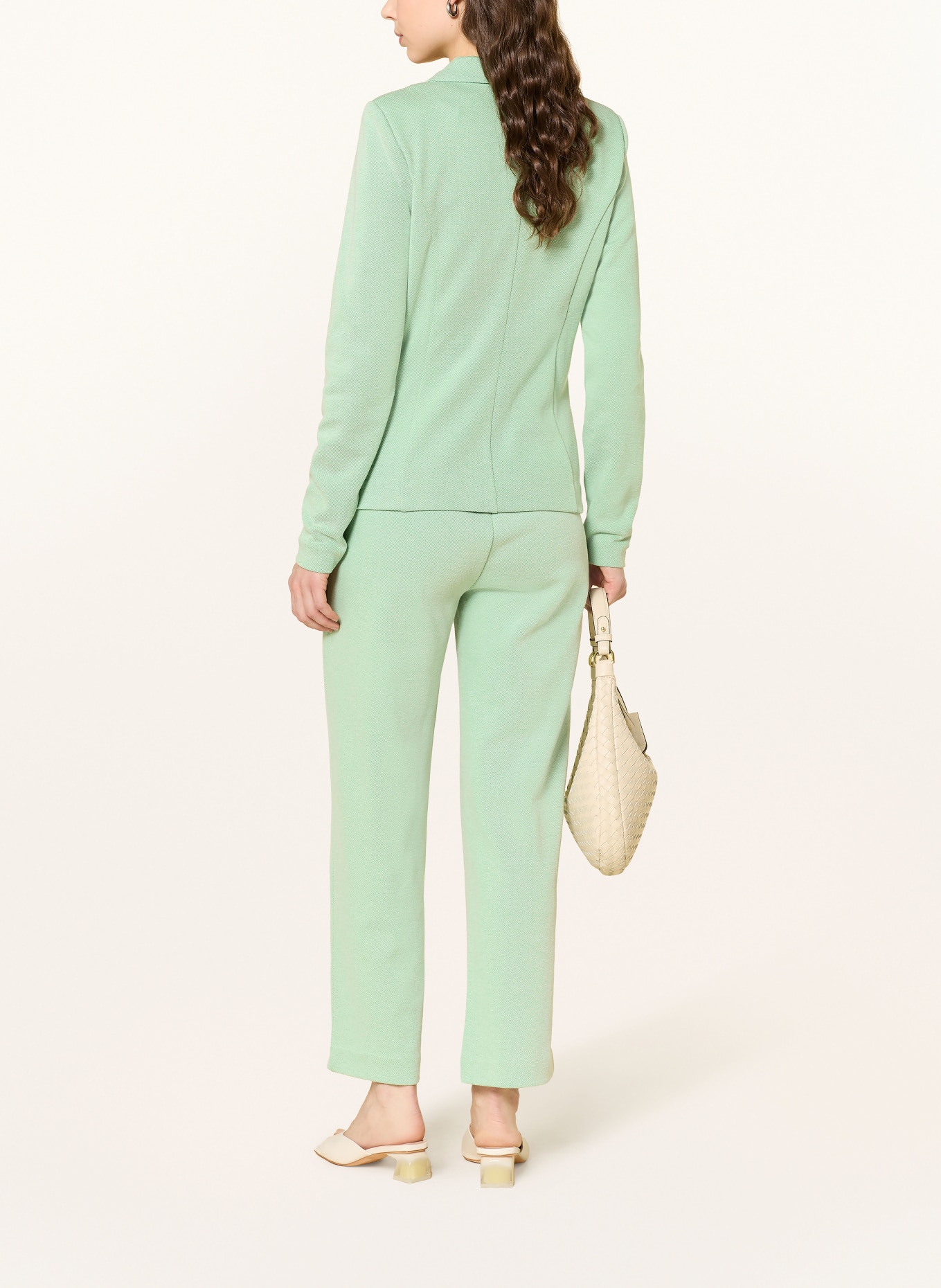 ICHI 7/8-length pants IHKATE: LIGHT GREEN / WHITE