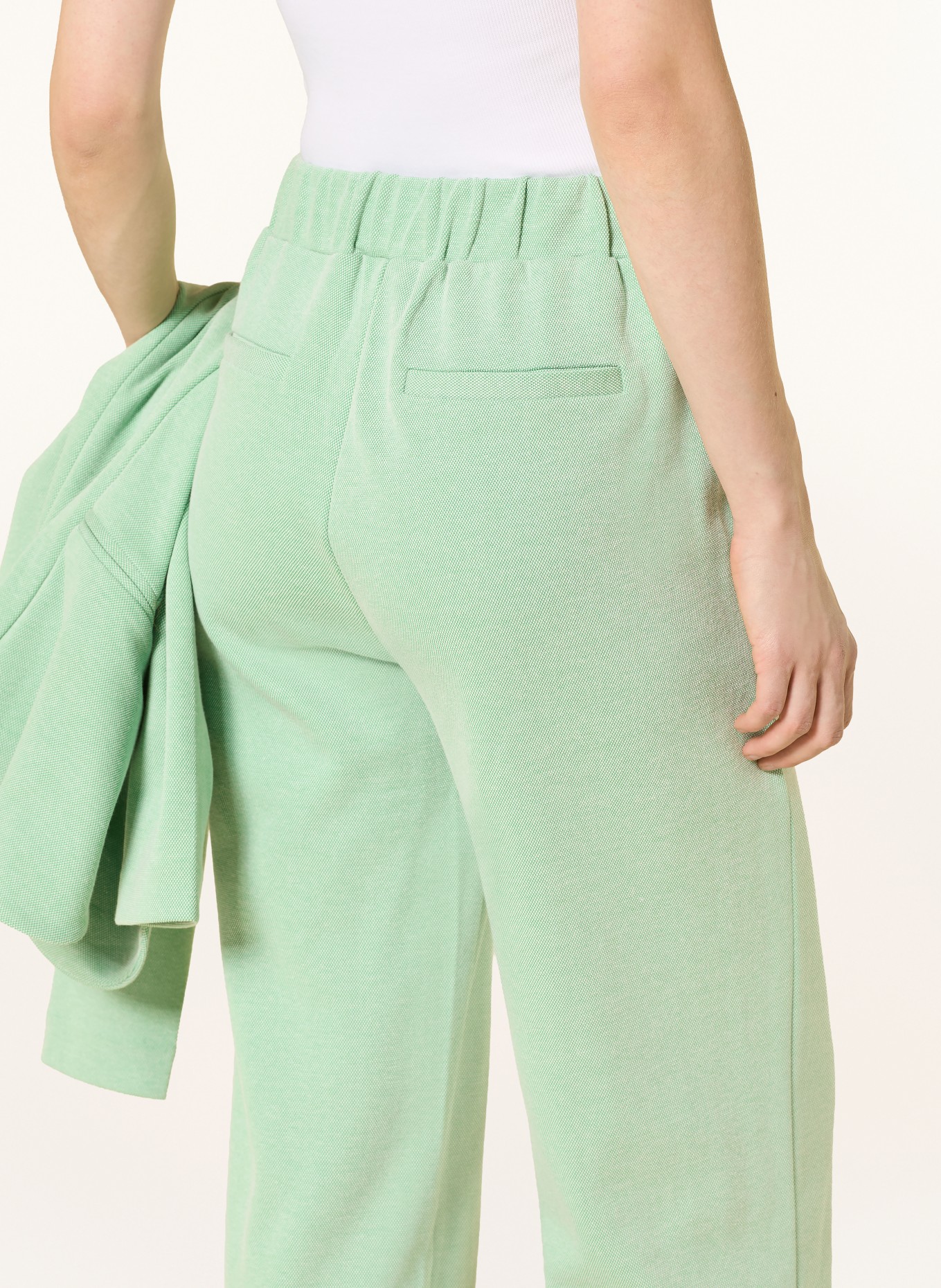 ICHI 7/8-length pants IHKATE: LIGHT GREEN / WHITE