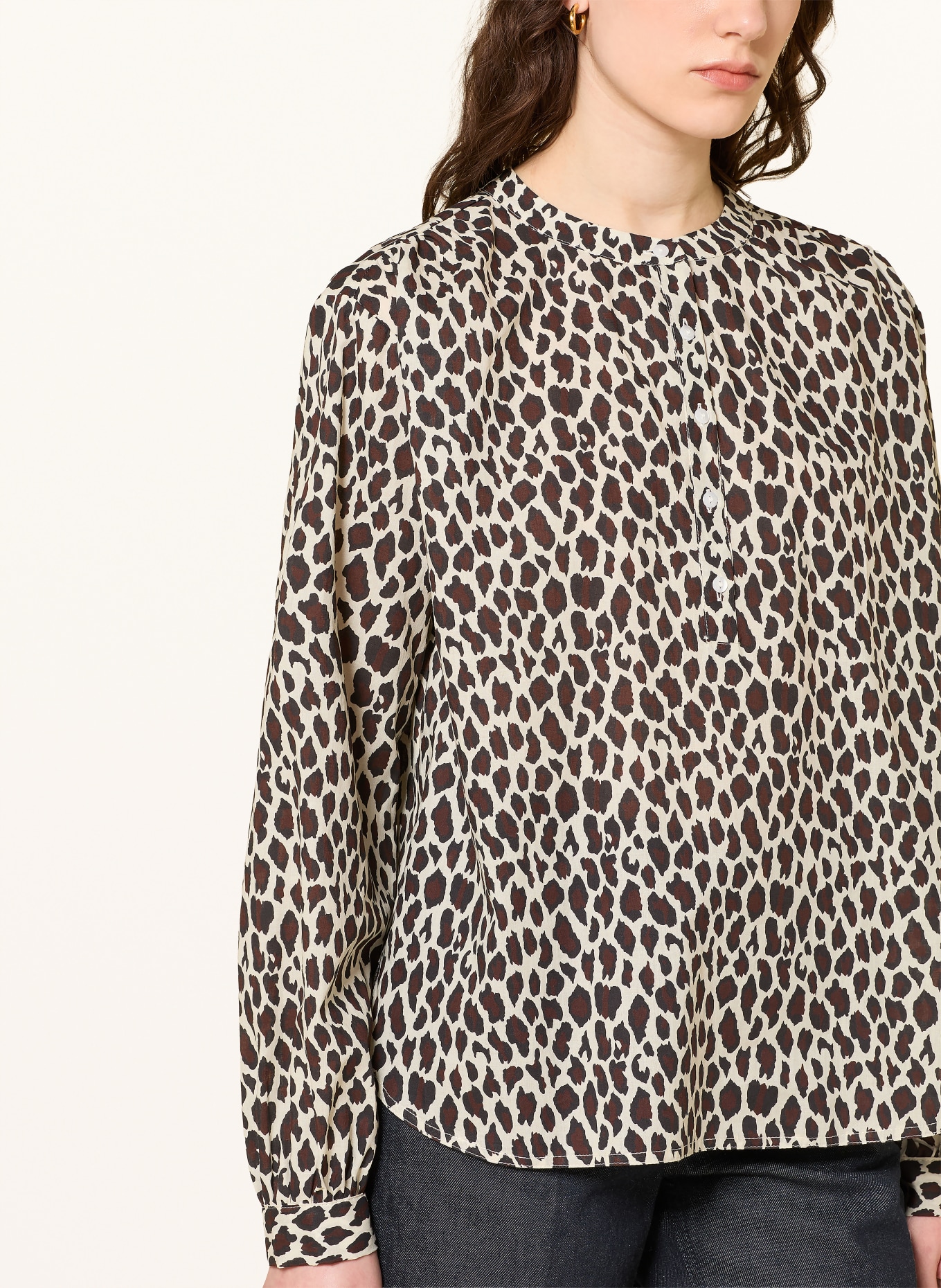 lilienfels Blusenshirt: CREME / DUNKELBRAUN / SCHWARZ