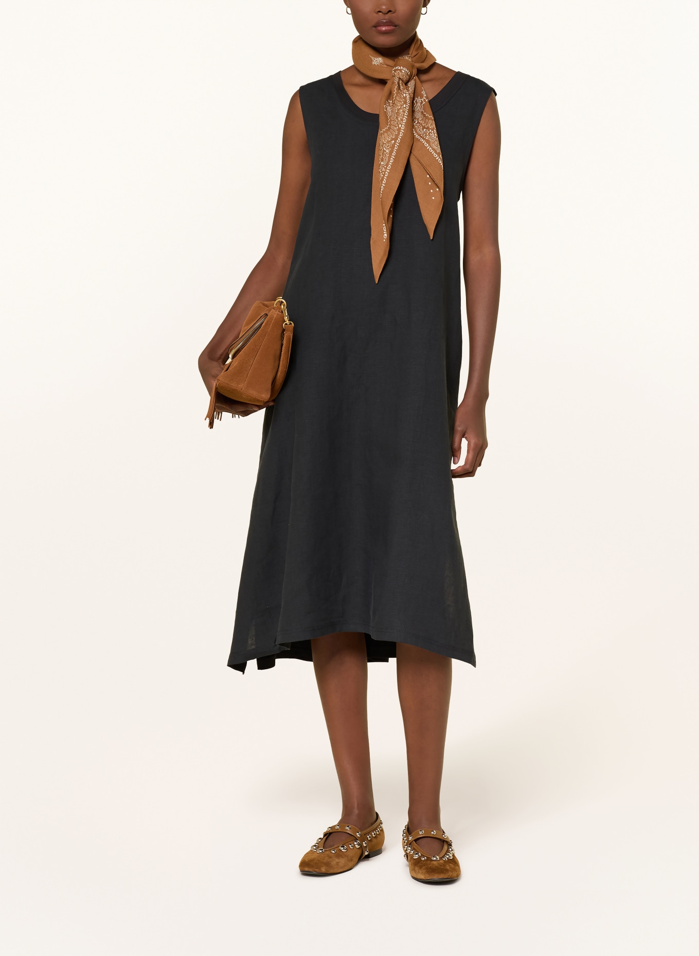 darling harbour Sukienka z mieszanki materiałów z dodatkiem lnu: BLACK