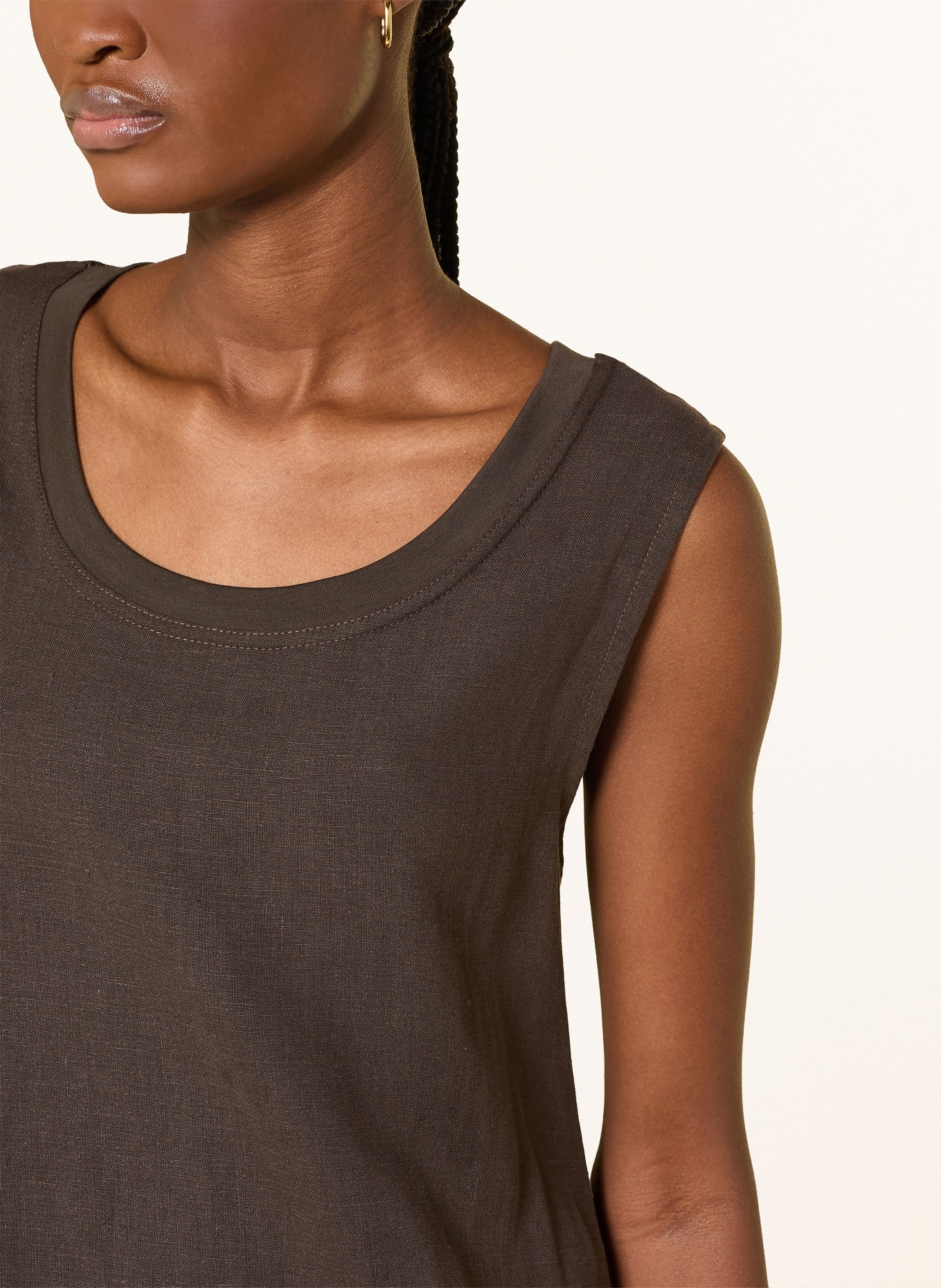 darling harbour Sukienka z mieszanki materiałów z dodatkiem lnu: CHOCOLATE