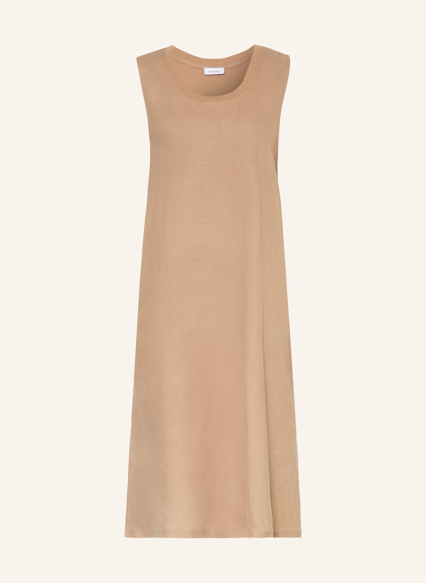 darling harbour Kleid im Materialmix mit Leinen: cappucchino