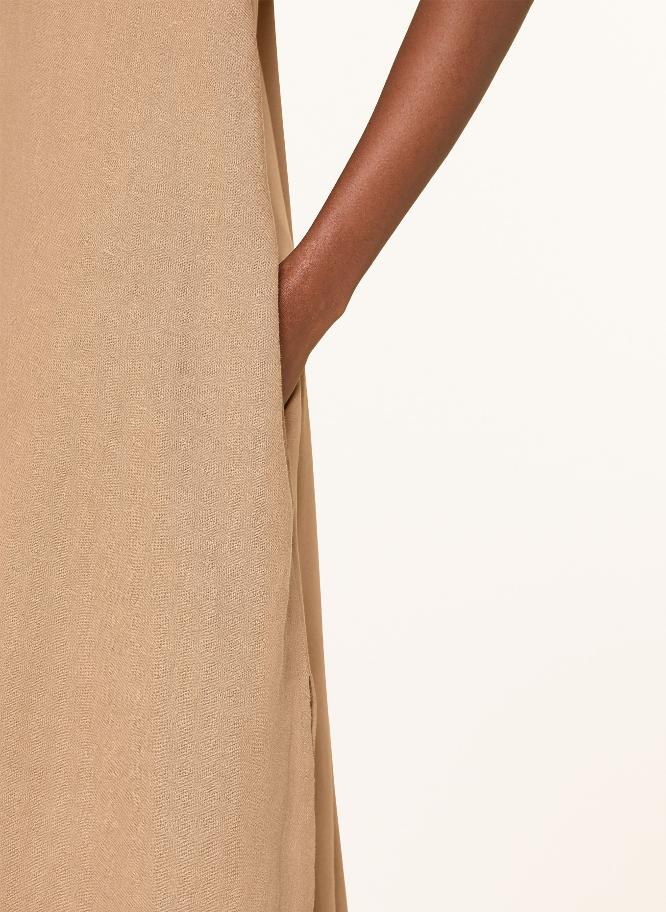 darling harbour Kleid im Materialmix mit Leinen: cappucchino