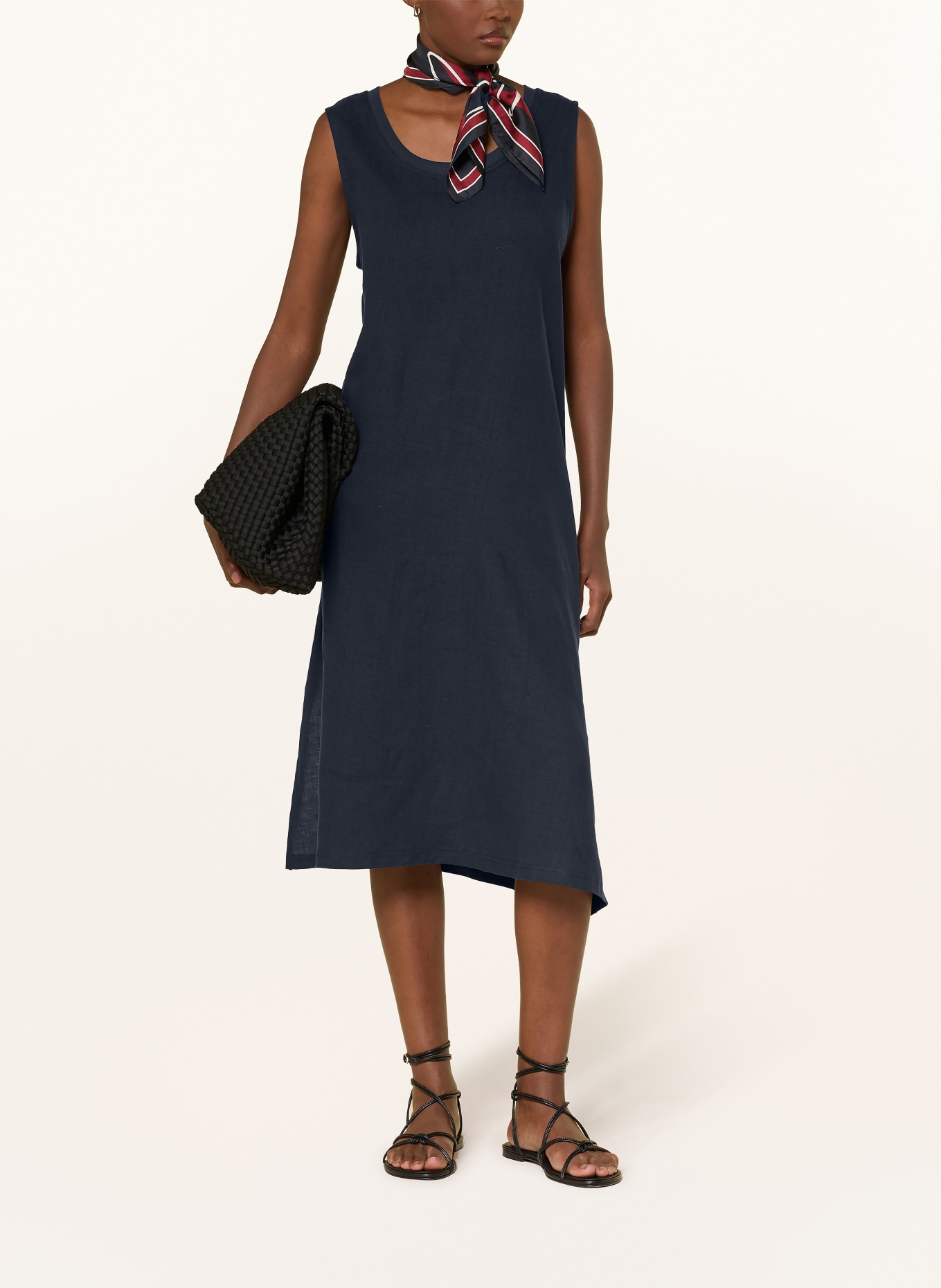darling harbour Kleid im Materialmix mit Leinen: NAVY
