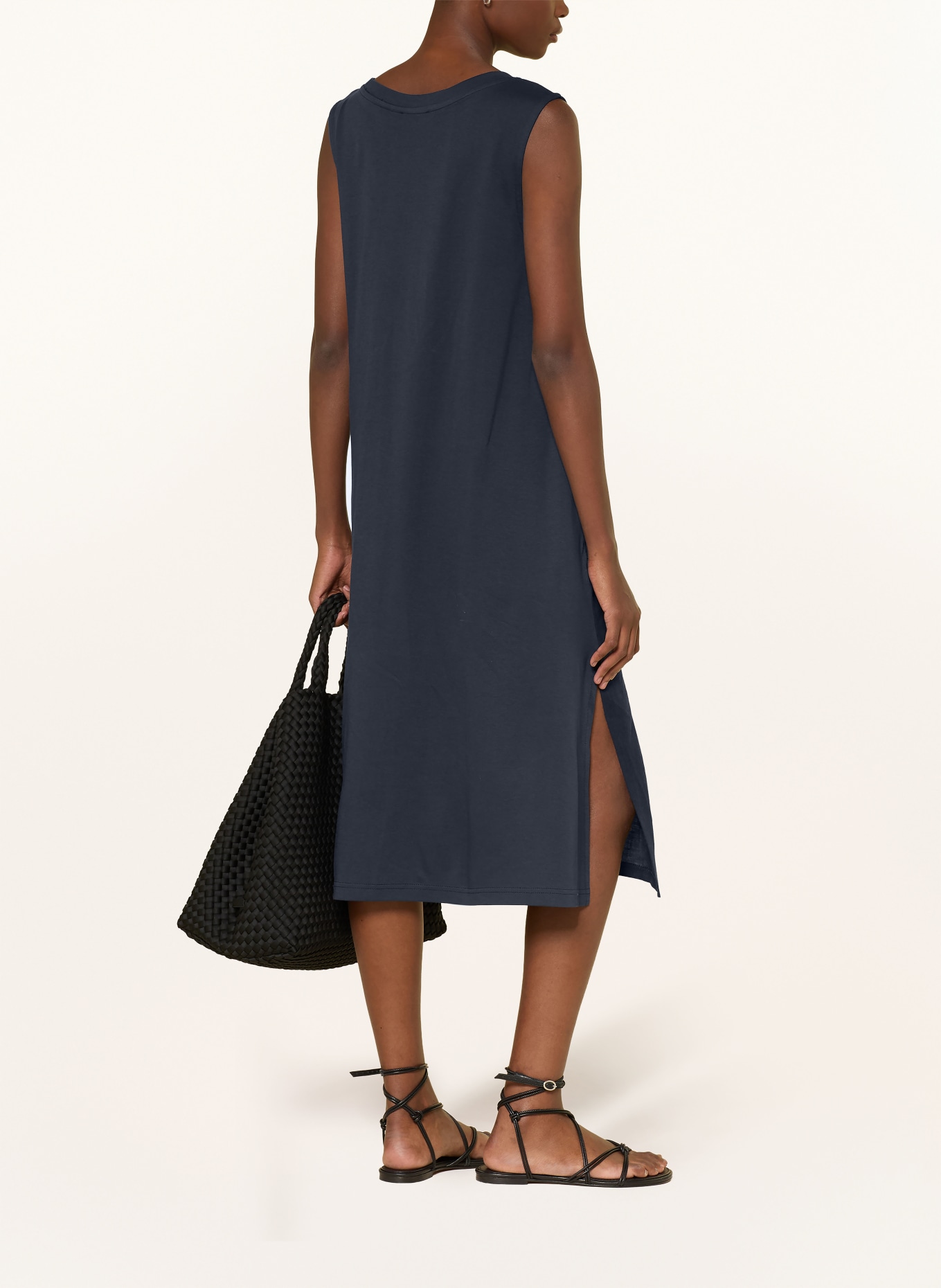 darling harbour Kleid im Materialmix mit Leinen: NAVY