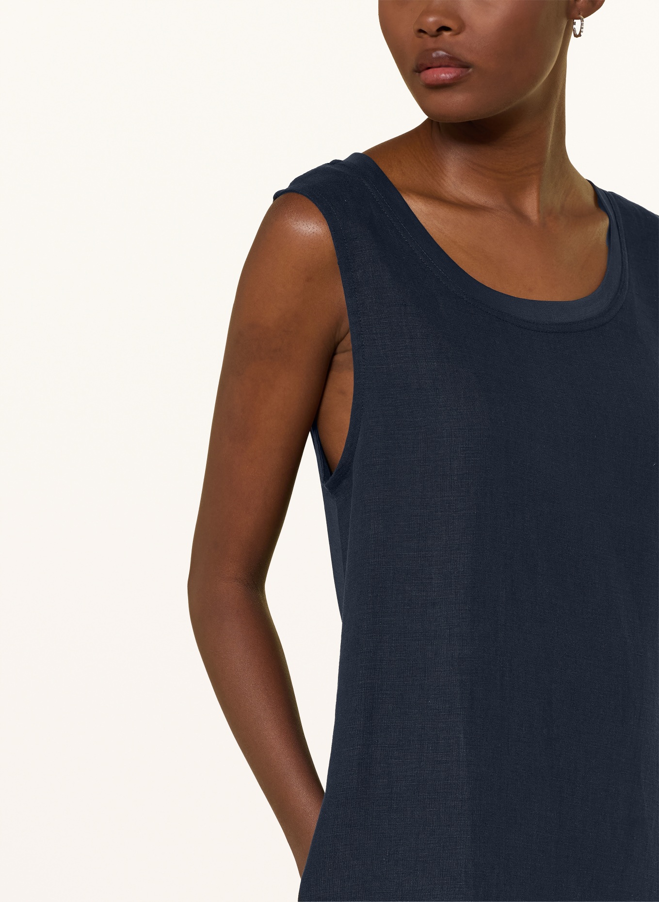 darling harbour Kleid im Materialmix mit Leinen: NAVY