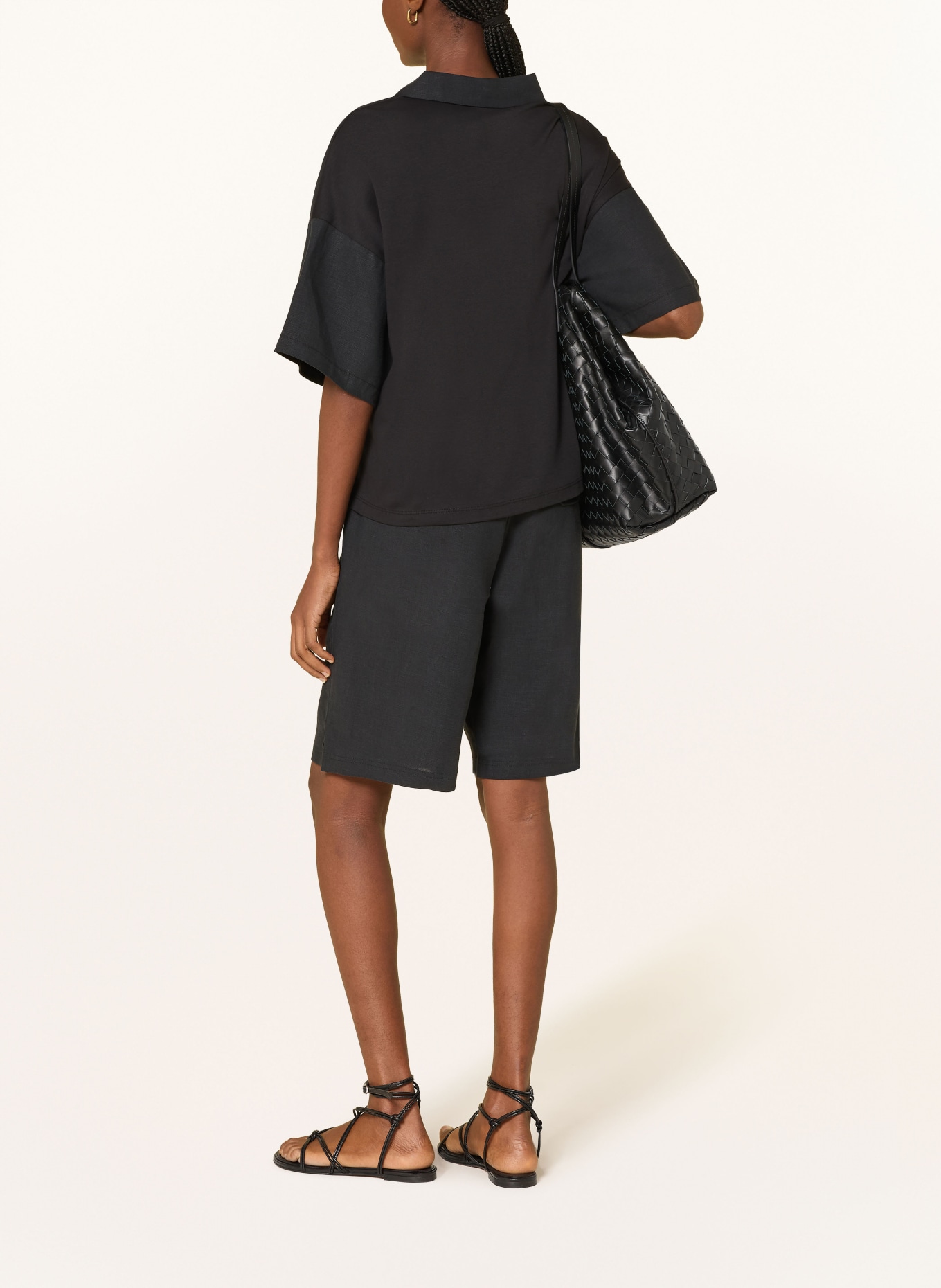 darling harbour Linnen bermuda's: BLACK