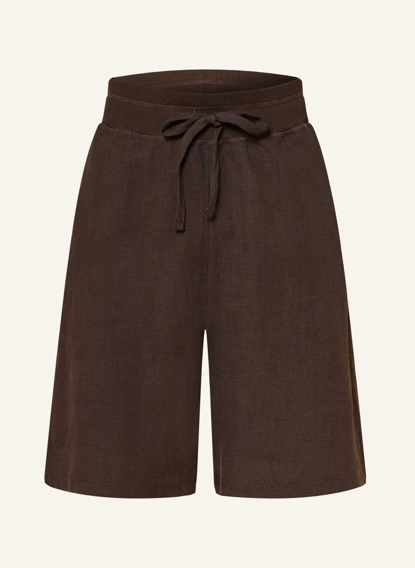 darling harbour Linnen bermuda's: CHOCOLATE