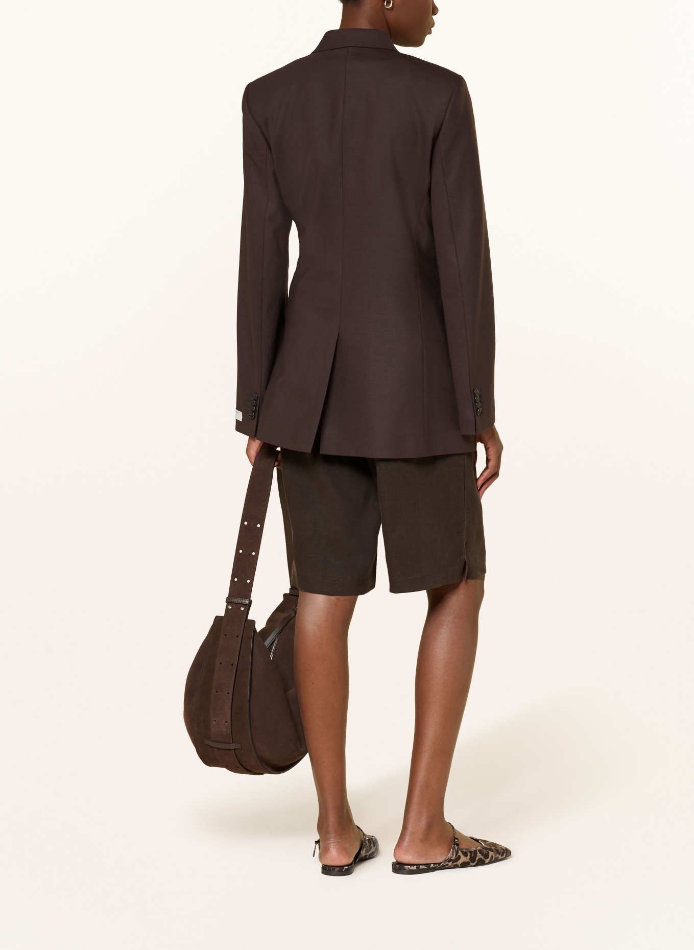 darling harbour Linnen bermuda's: CHOCOLATE