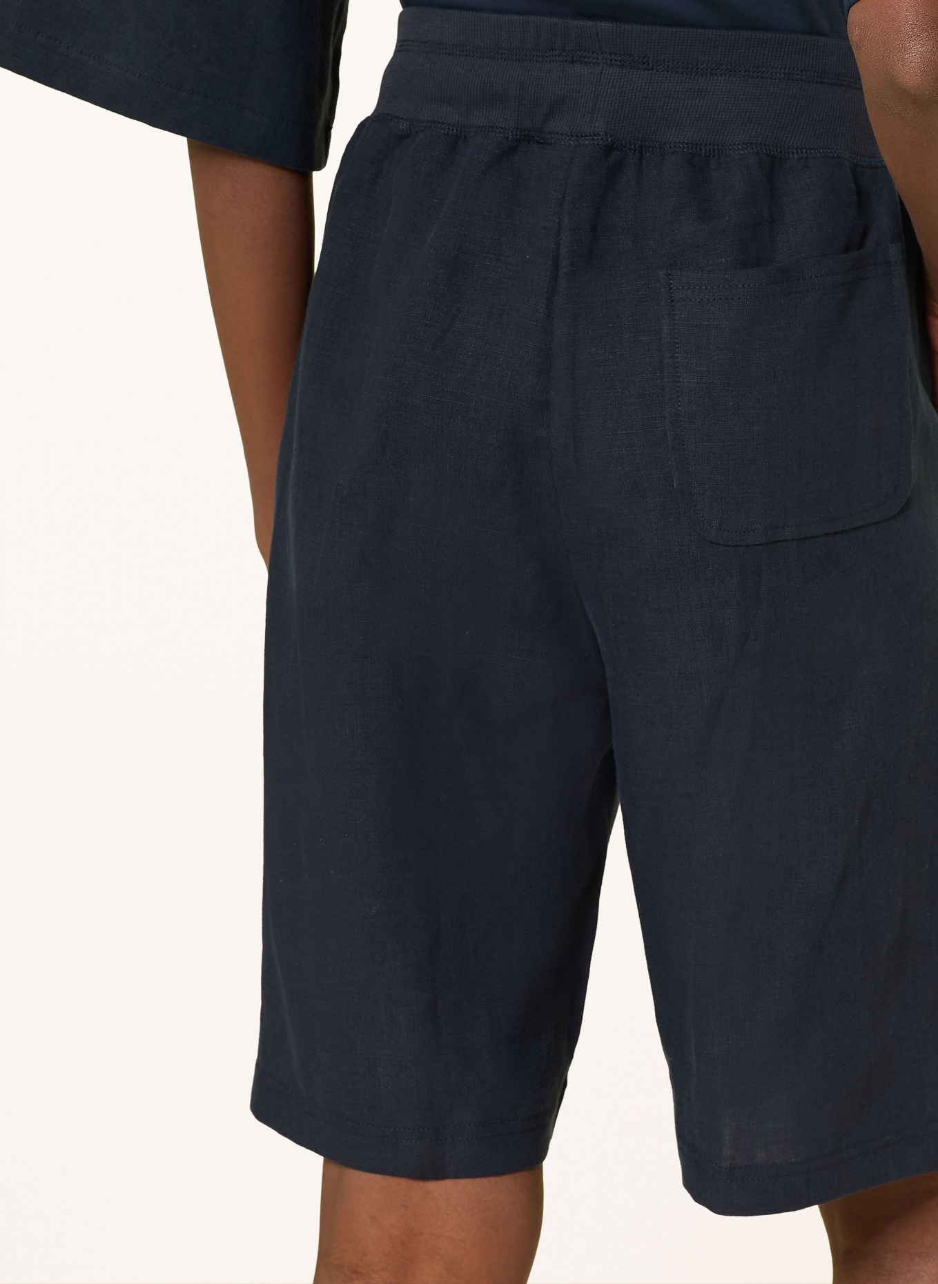 darling harbour linen Bermuda shorts: NAVY