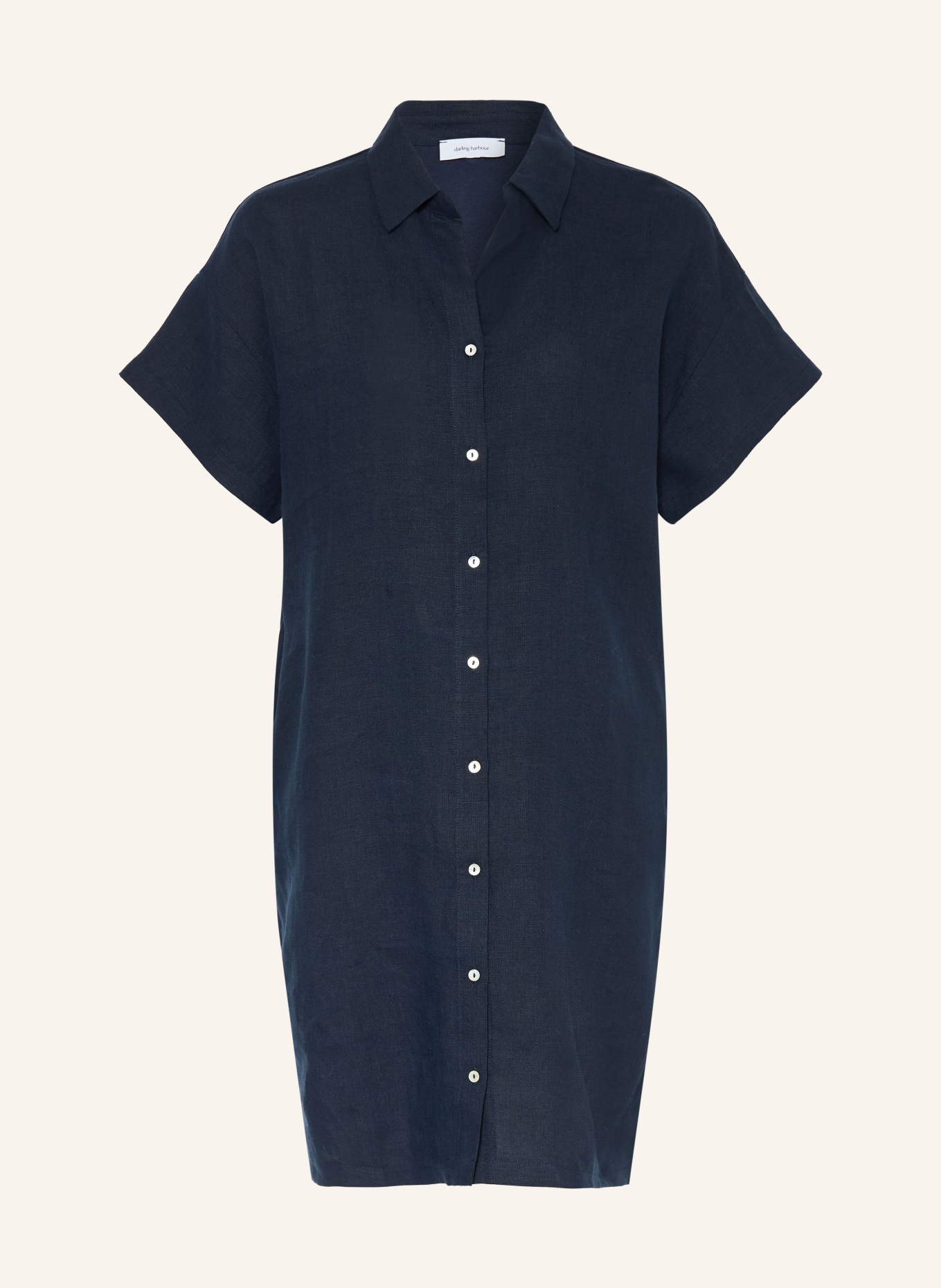 darling harbour Hemdblusenkleid im Materialmix mit Leinen: NAVY
