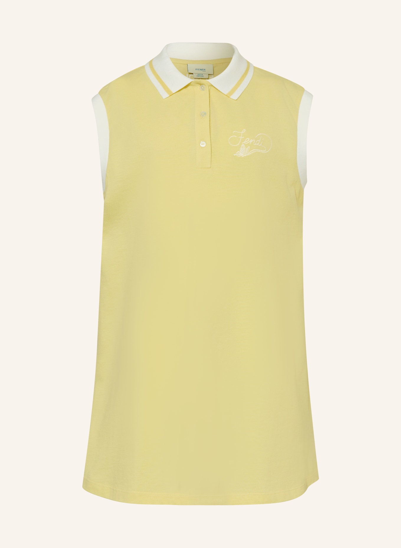 FENDI Piqué Polo Dress: YELLOW / WHITE