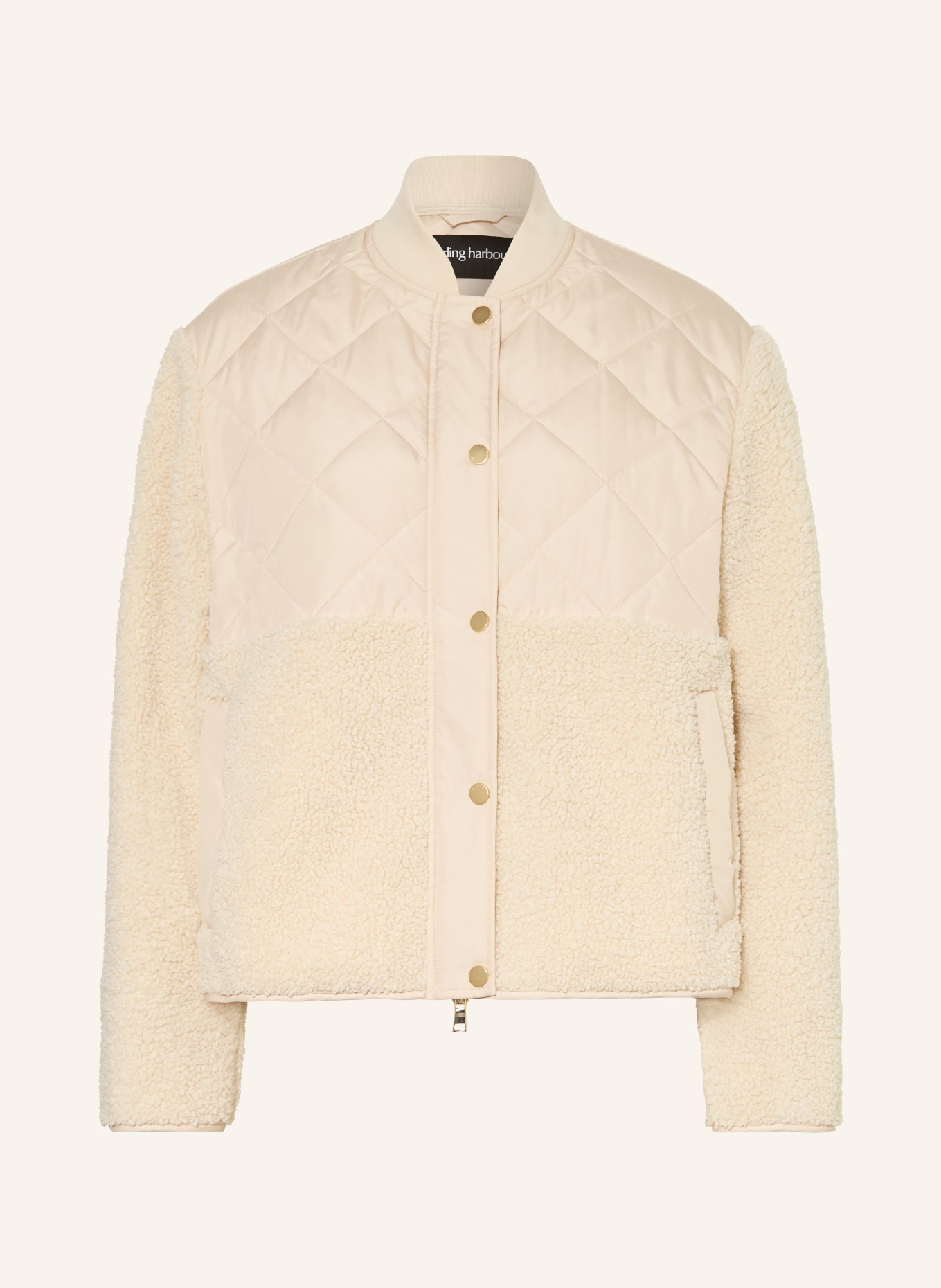 darling harbour Steppjacke im Materialmix mit Teddyfell: BEIGE
