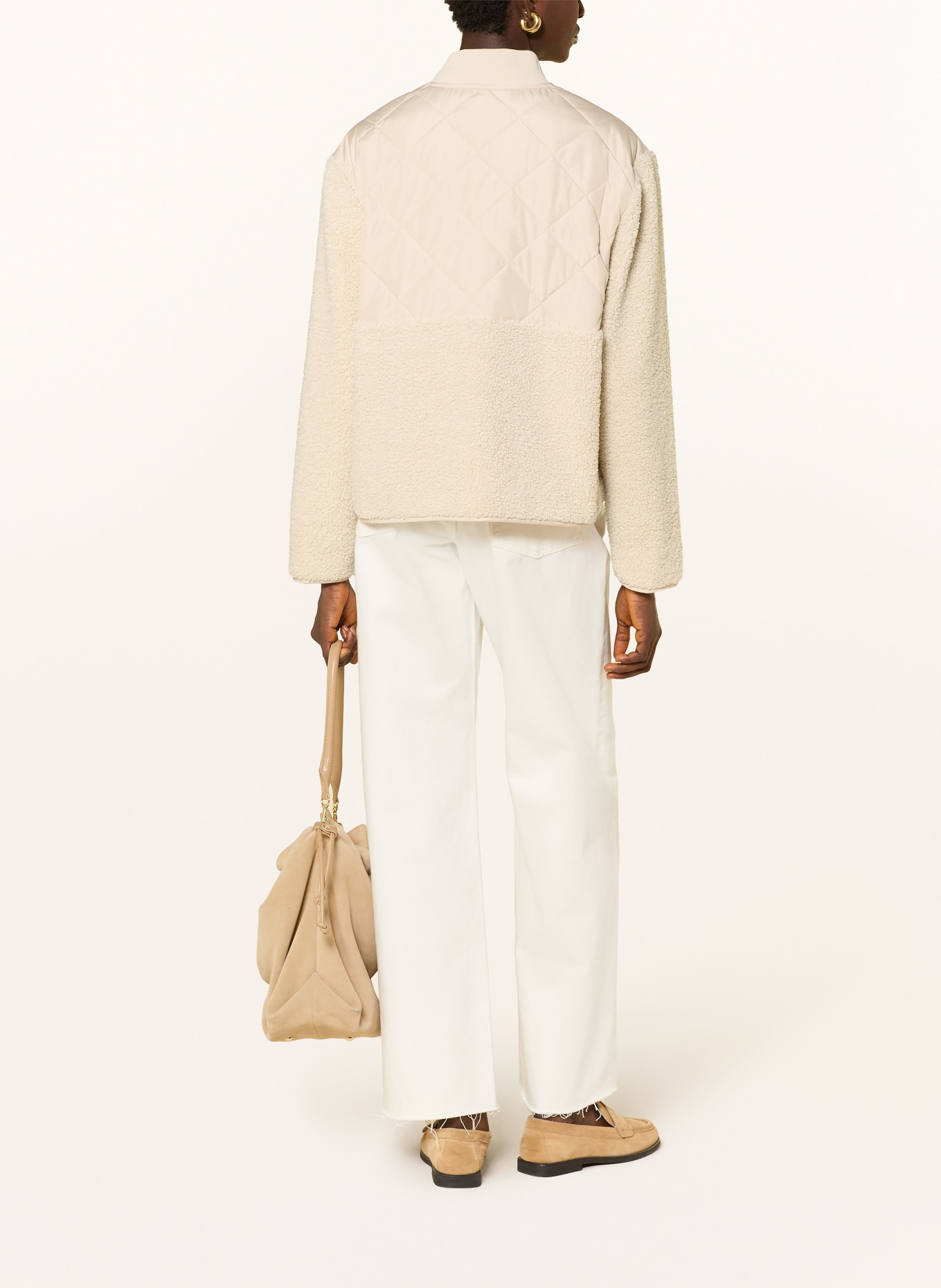 darling harbour Steppjacke im Materialmix mit Teddyfell: BEIGE