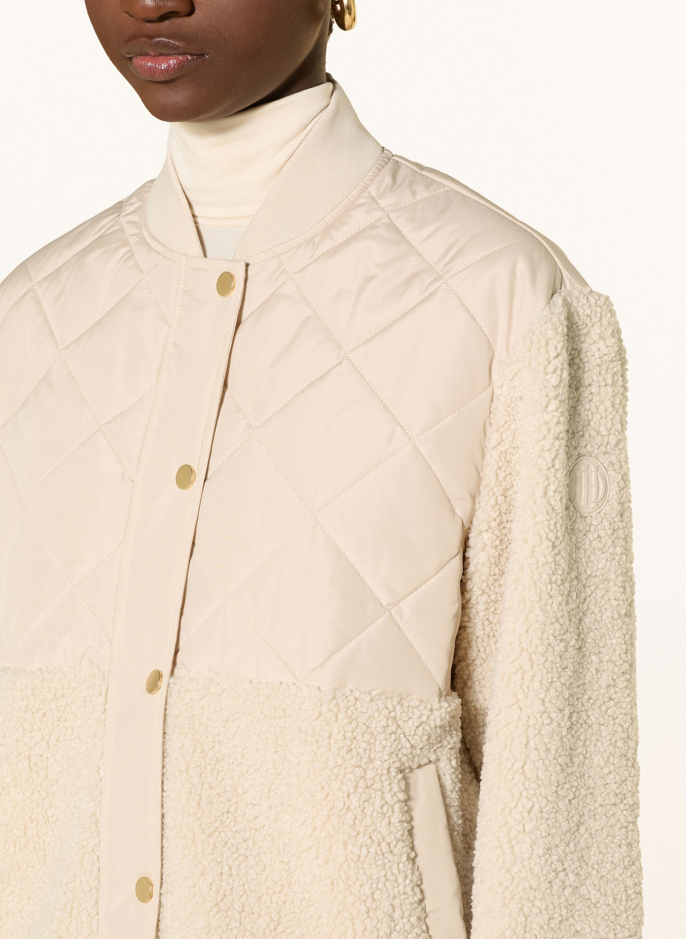 darling harbour Steppjacke im Materialmix mit Teddyfell: BEIGE