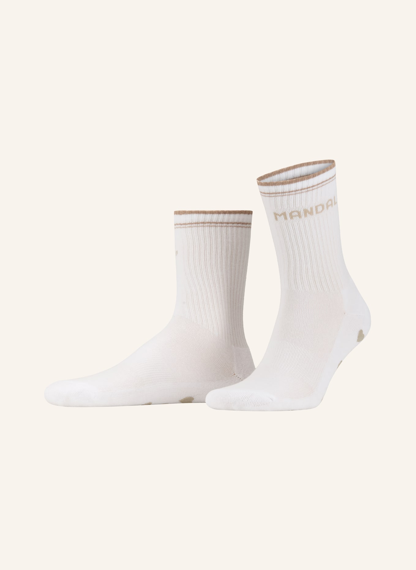 MANDALA Yoga and Pilates socks ALL SPORTS: WHITE / BEIGE